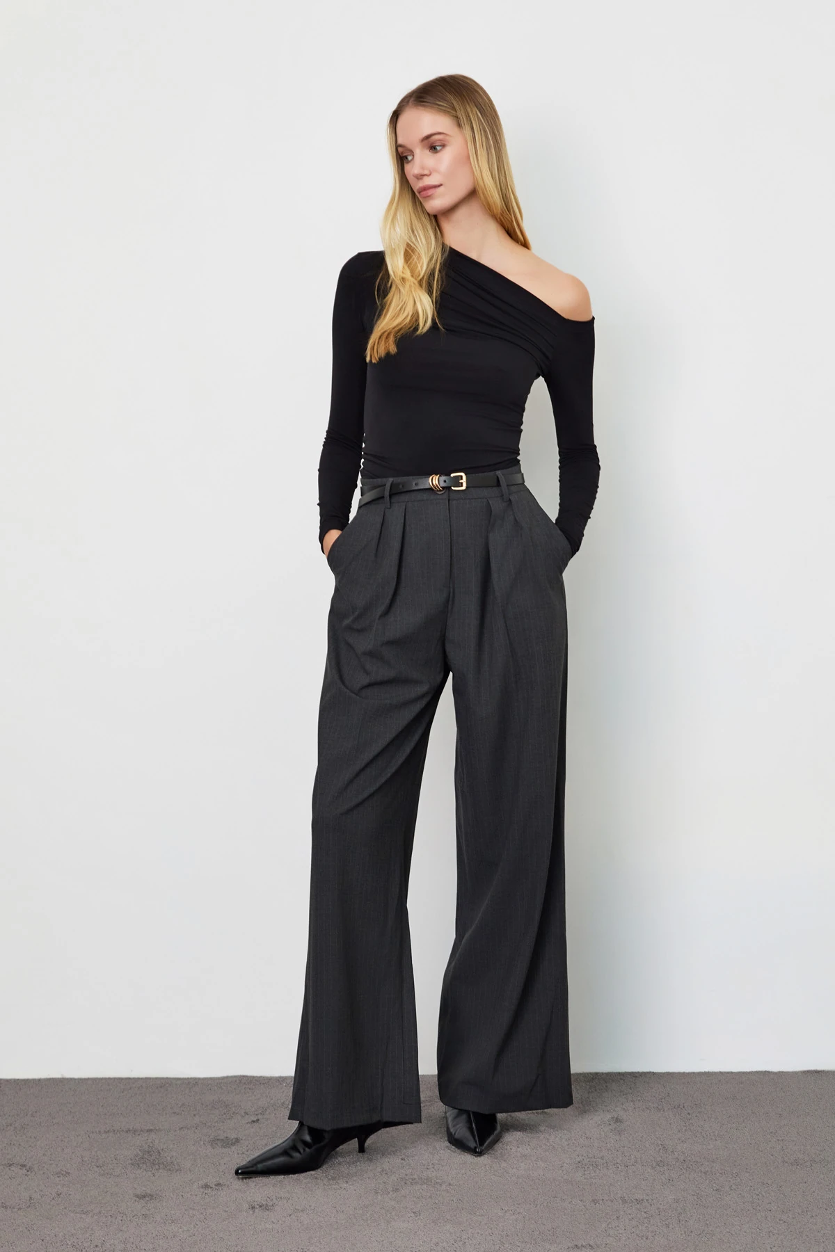 İnce Çizgili Palazzo Pantolon