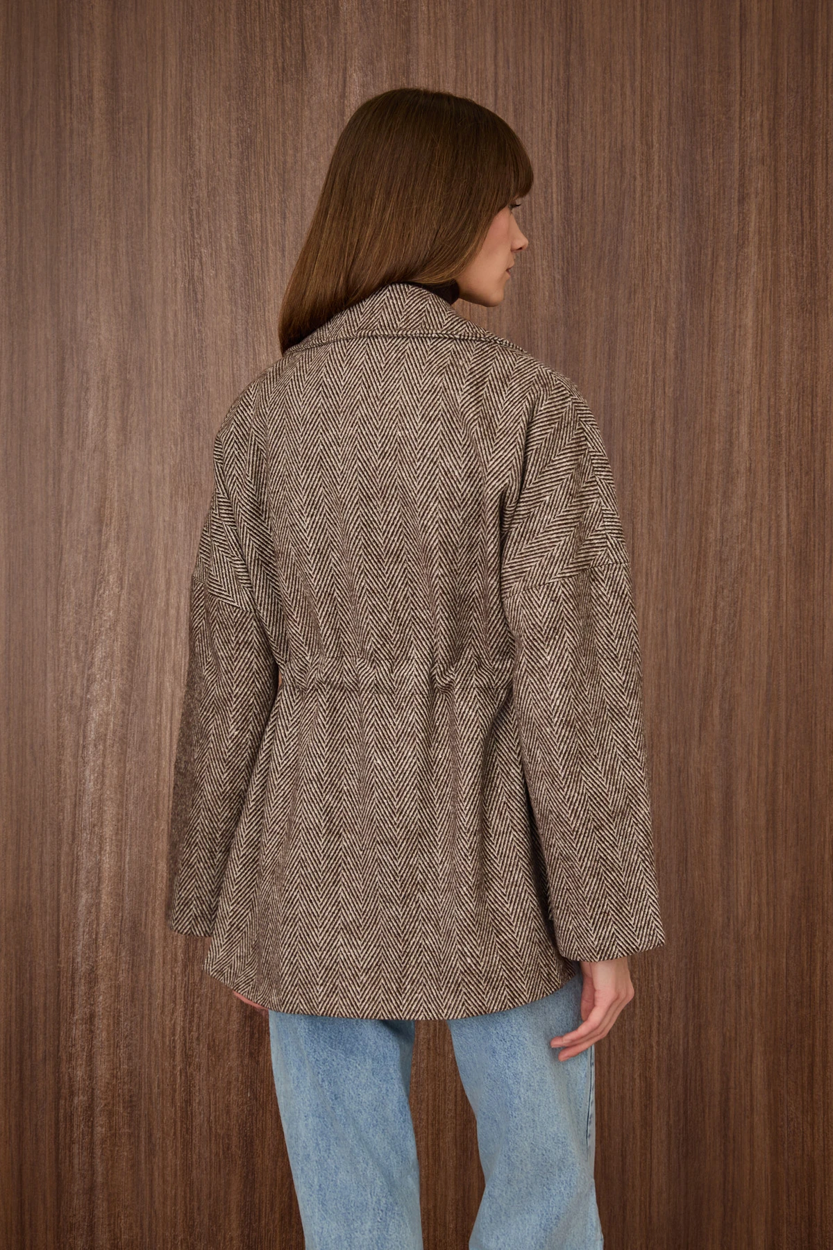 Kruvaze Yaka Kısa Mont