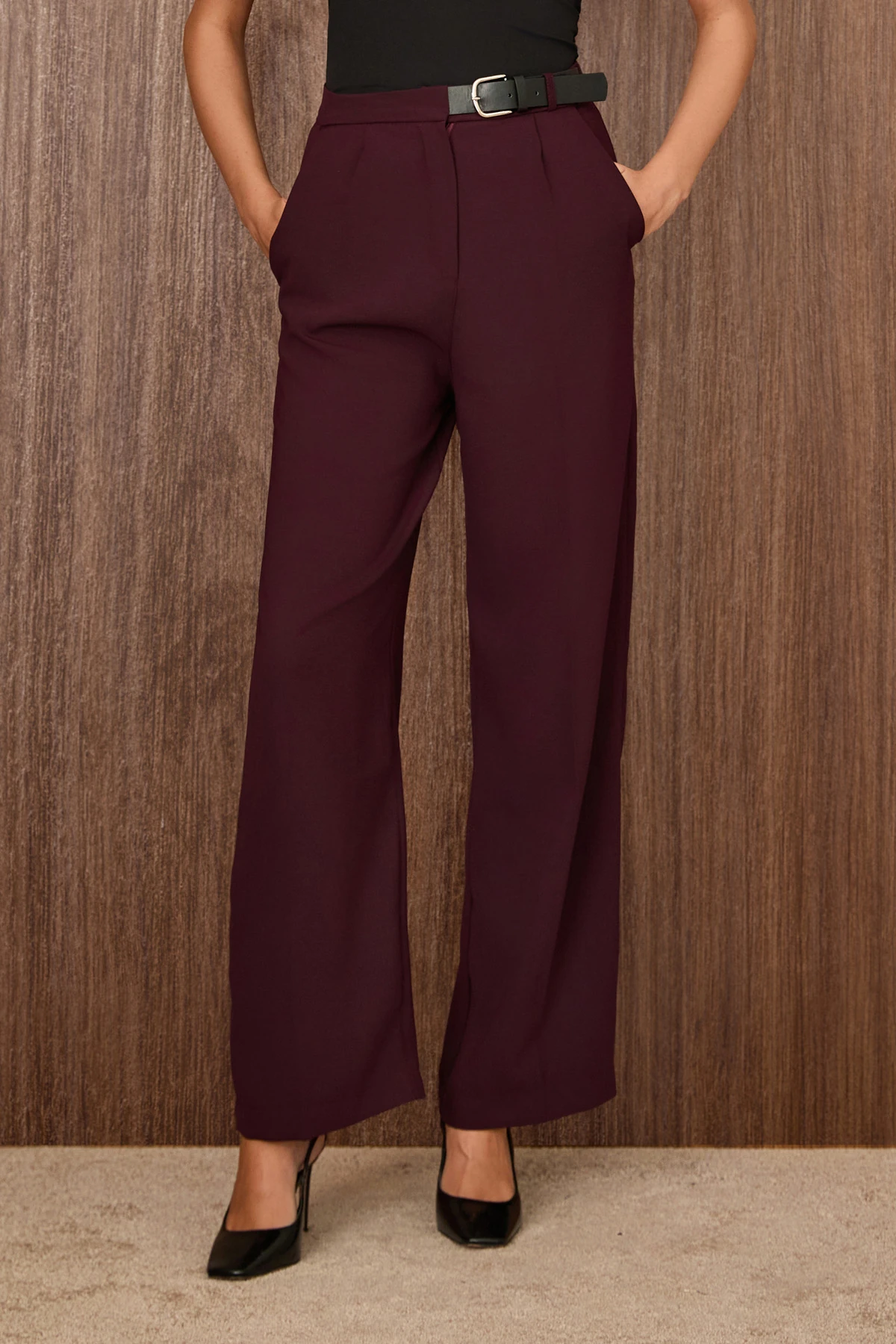 Beli Kemer Detaylı Palazzo  Pantolon