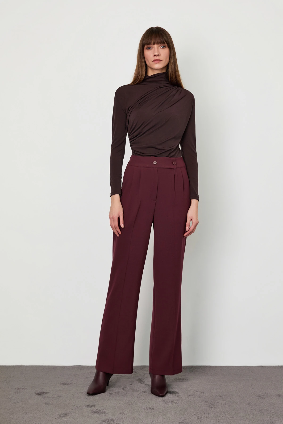 Arkası Lastikli Palazzo Pantolon