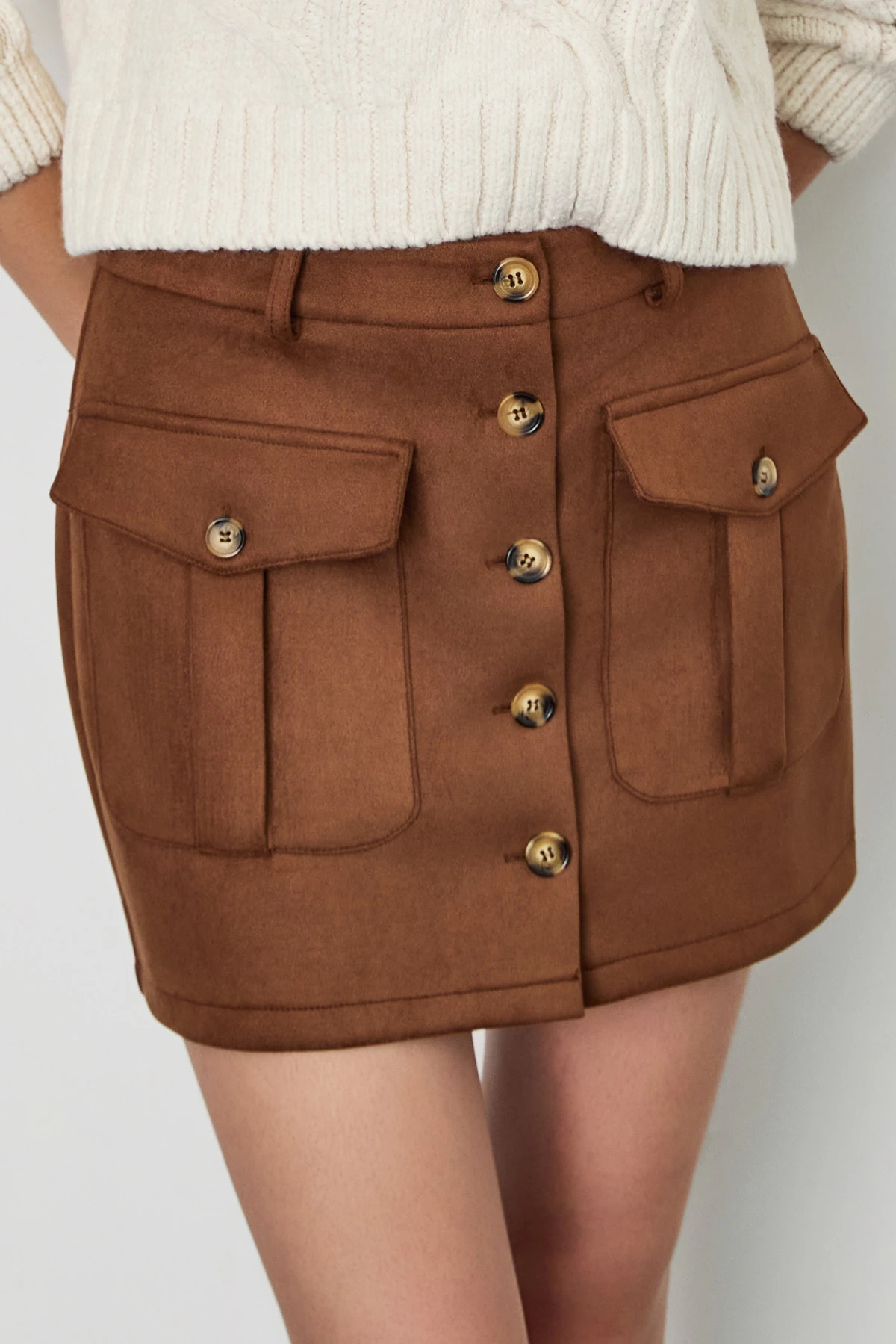 Süet Mini Etek