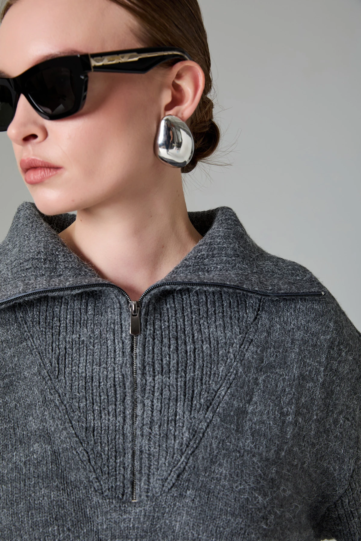 Fermuarli Triko Kazak