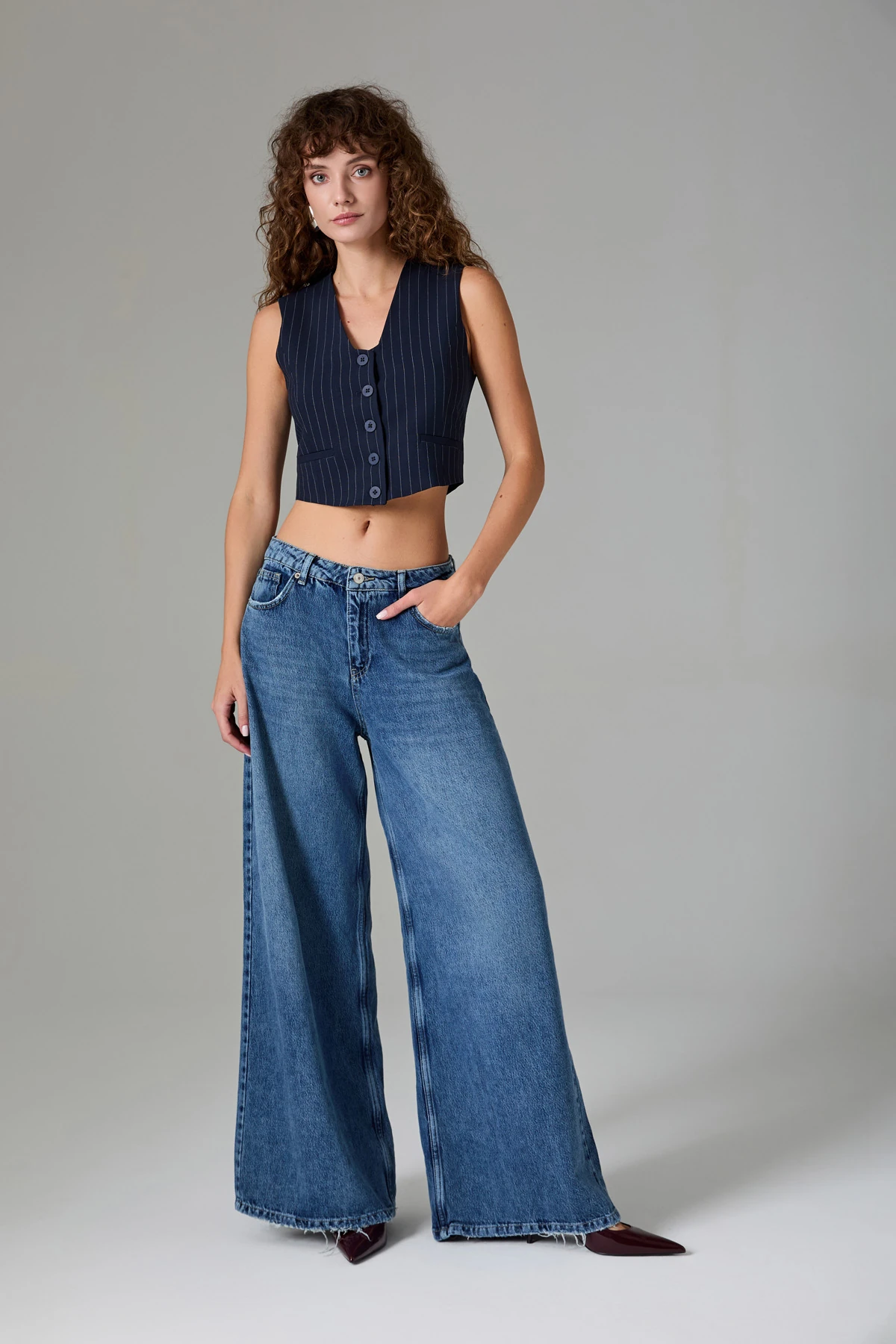 Oversize Paça Jean - Mavi