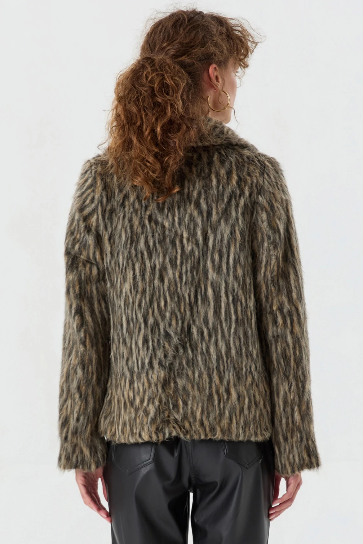 Leopar Desen Kürk Mont