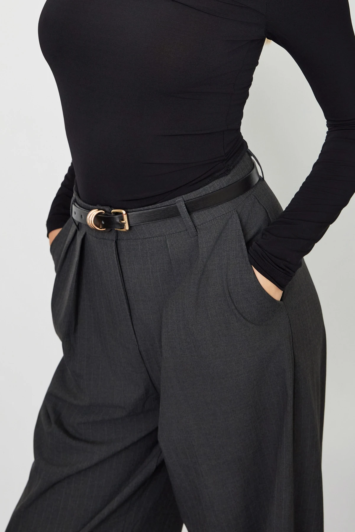 İnce Çizgili Palazzo Pantolon