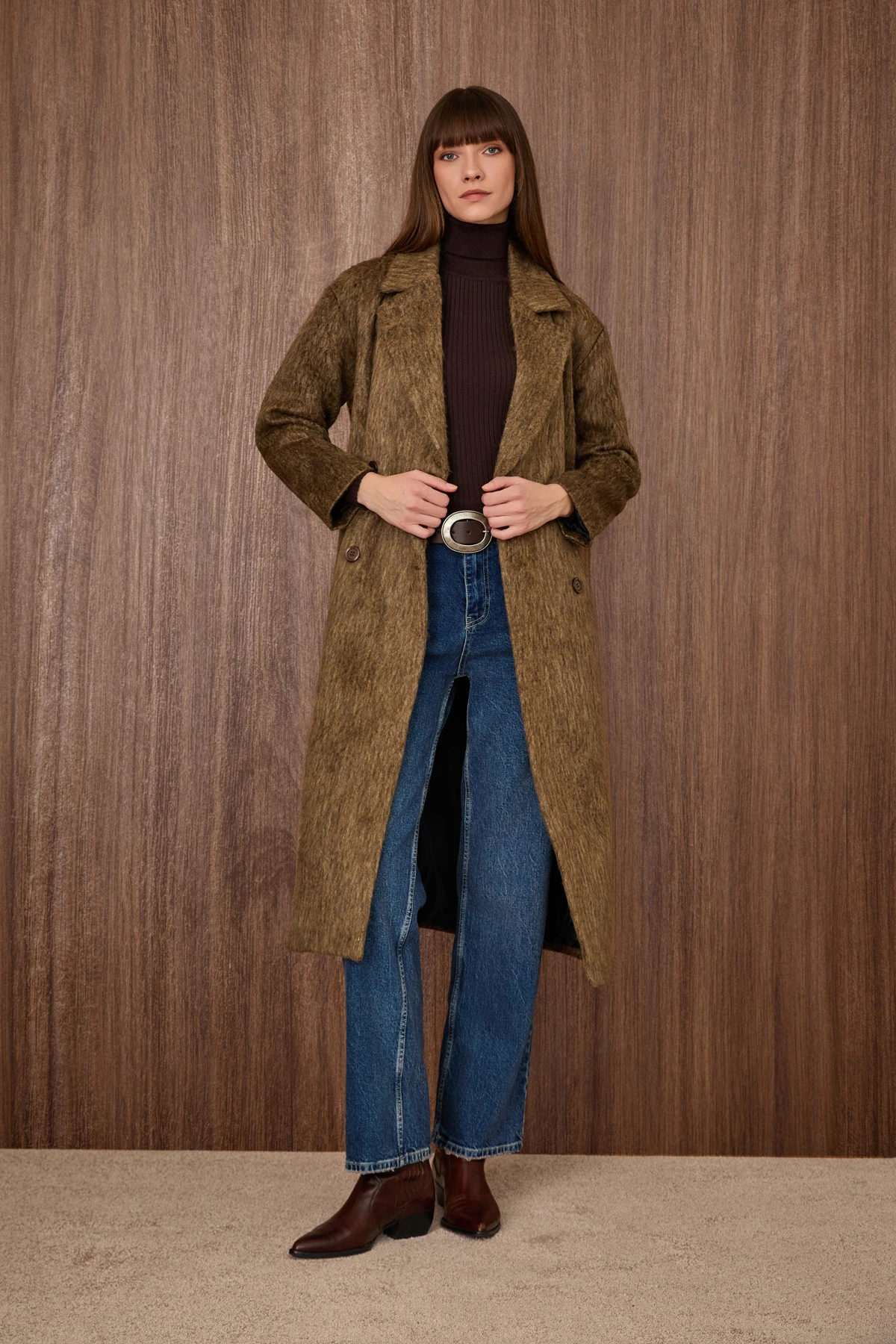 Kadın  Maxi Kaban - Kahverengi