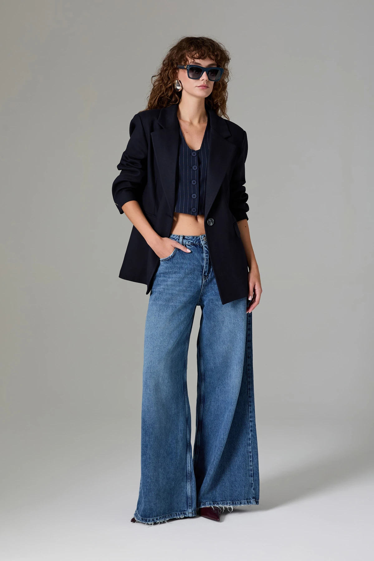 Tek Dügme Oversize Ceket