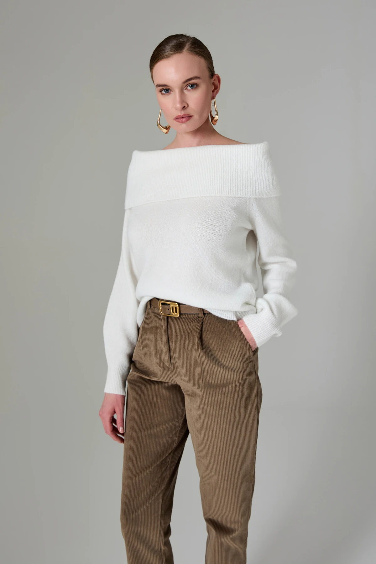 Kemerli Kadife Pantolon