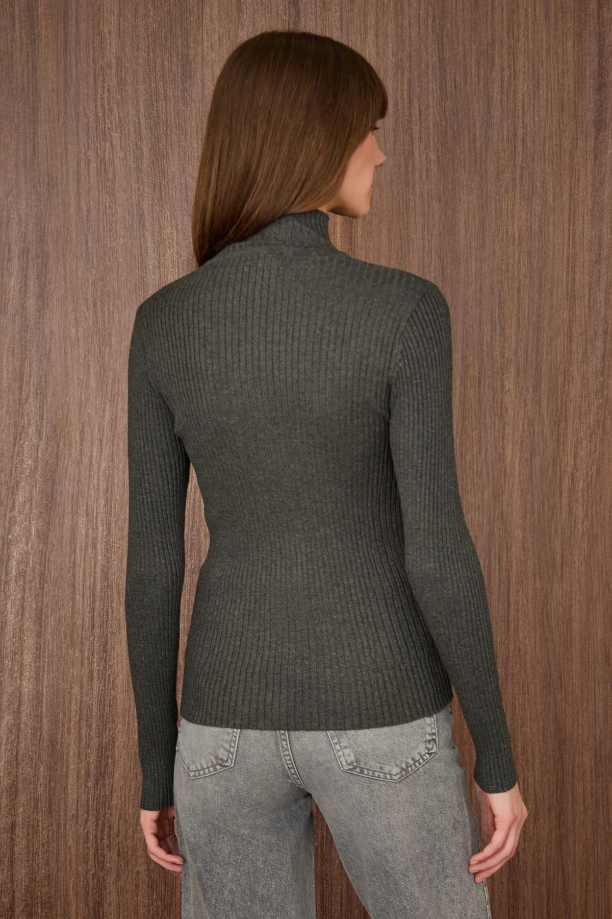 Yarım Balıkçı Fitilli Basic Triko Kazak