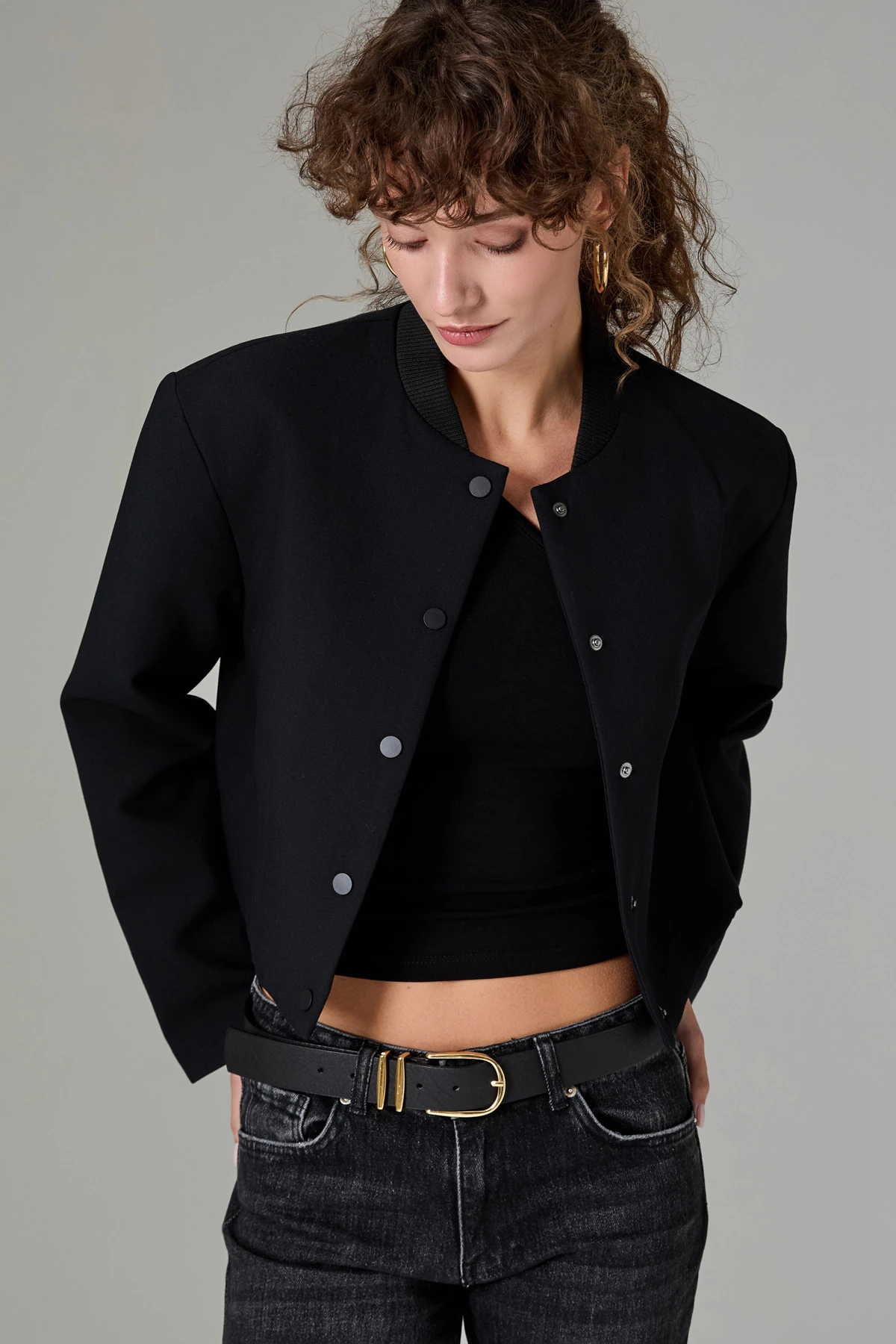 Beli Lastikli Bomber Kadin Mont