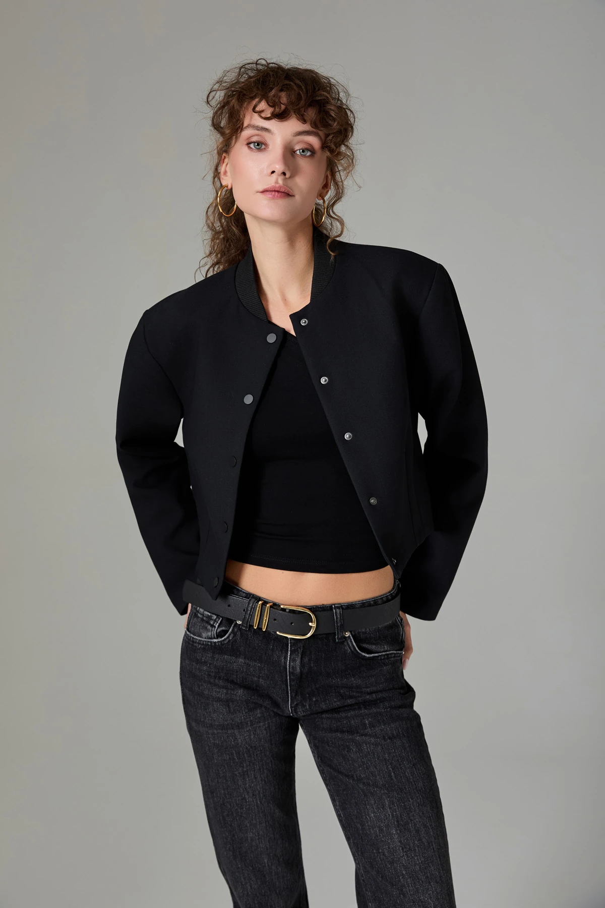 Beli Lastikli Bomber Kadin Mont