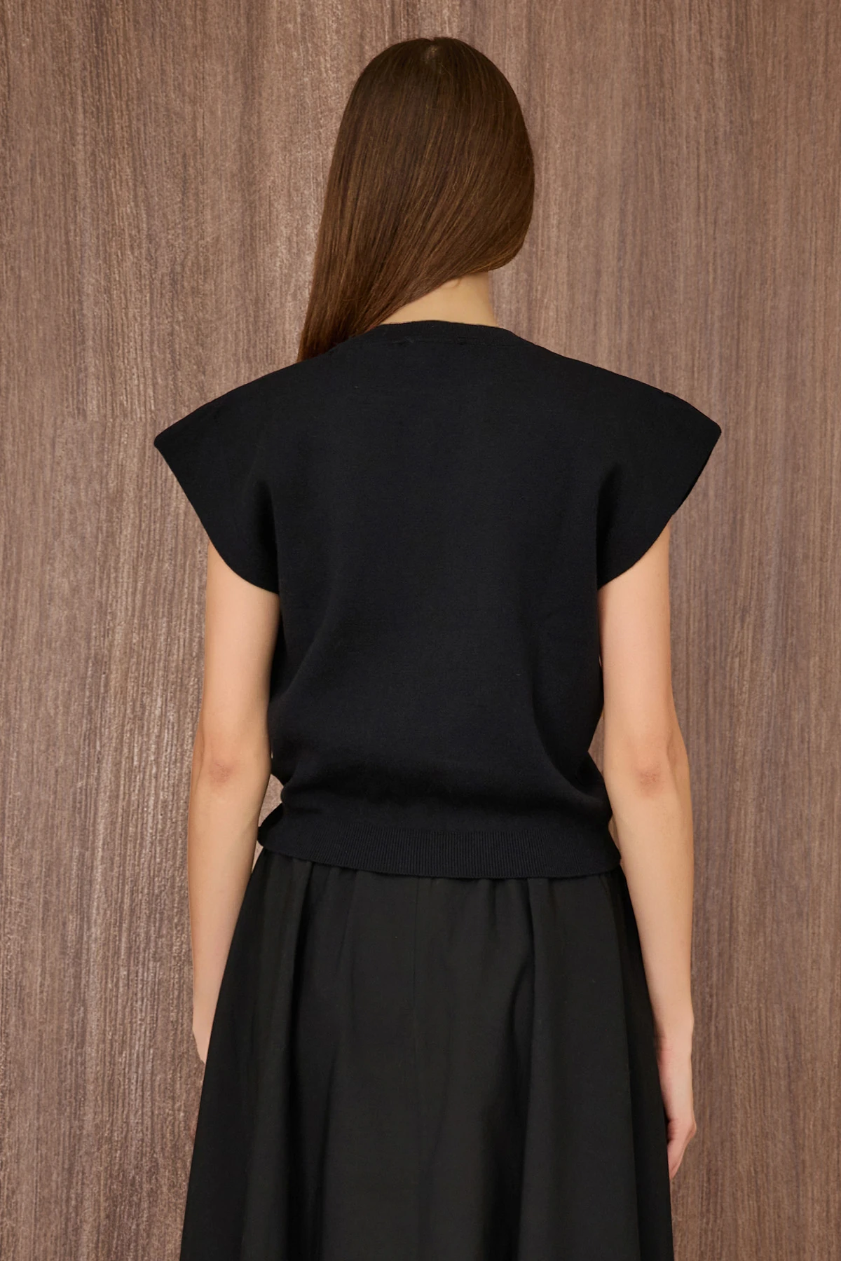 Bel Detaylı Kısa Kol Triko Kazak