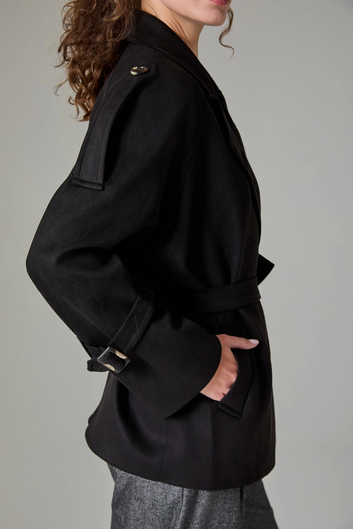 Kemerli Süet Kadin Kaban