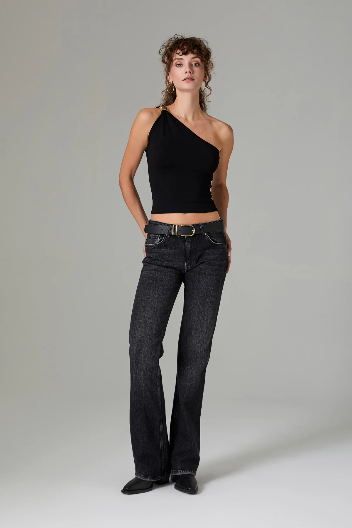 İspanyol Paça Orta Bel Jean