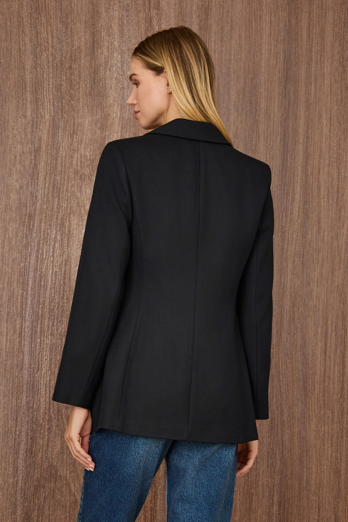 Kruvaze Yaka Dügmeli Ceket