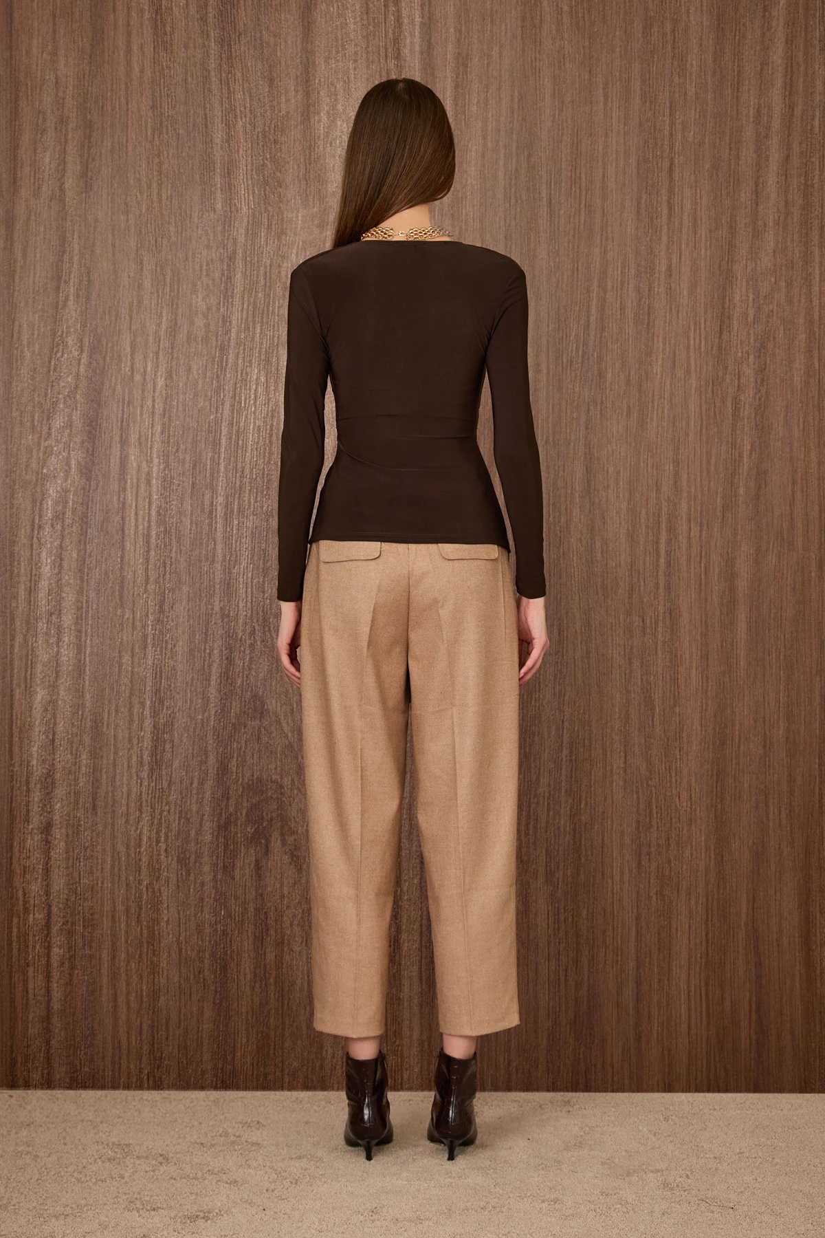 Kemerli Pileli  Havuç Kesim Pantolon