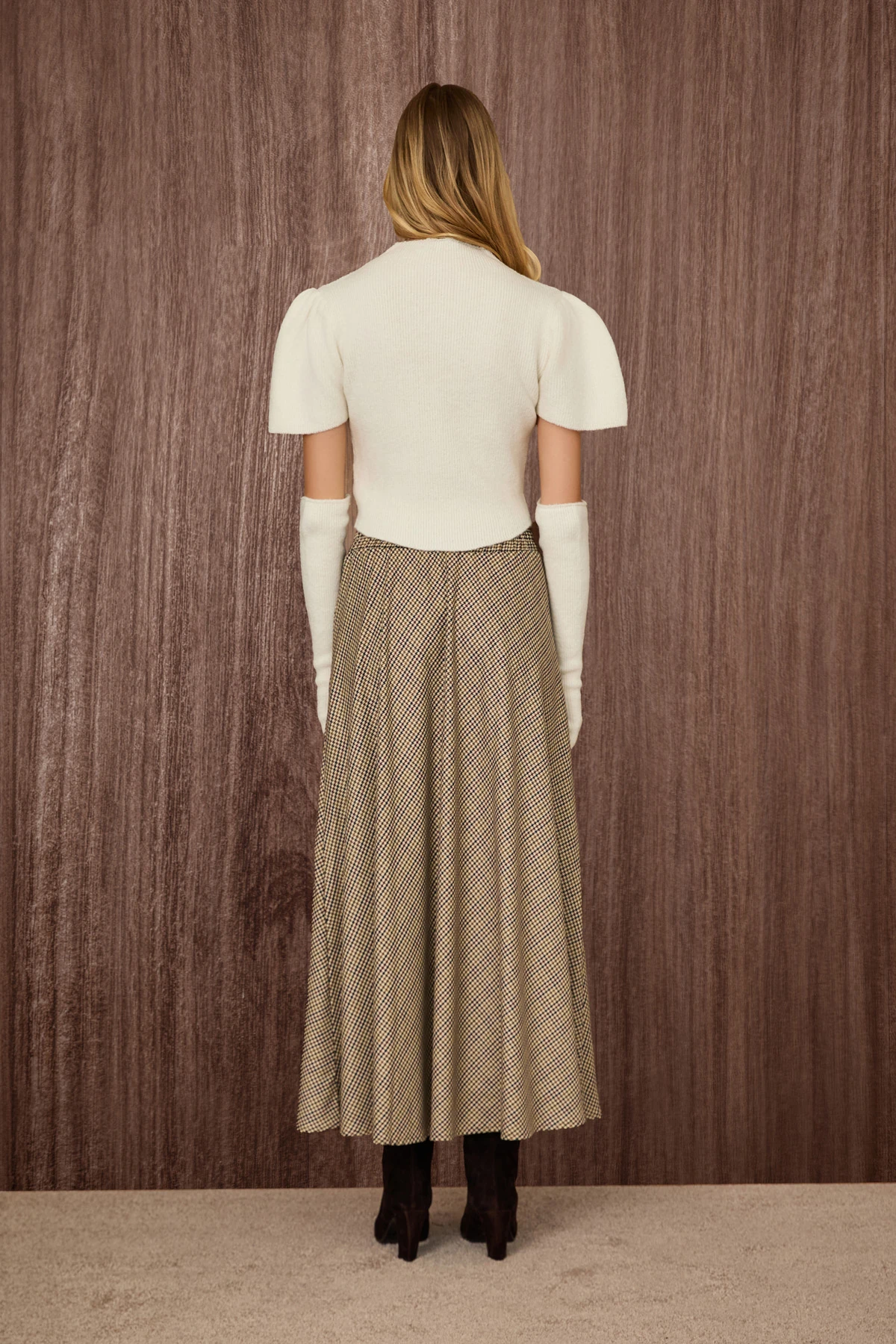 Desenli Rahat Kesim Midi Etek