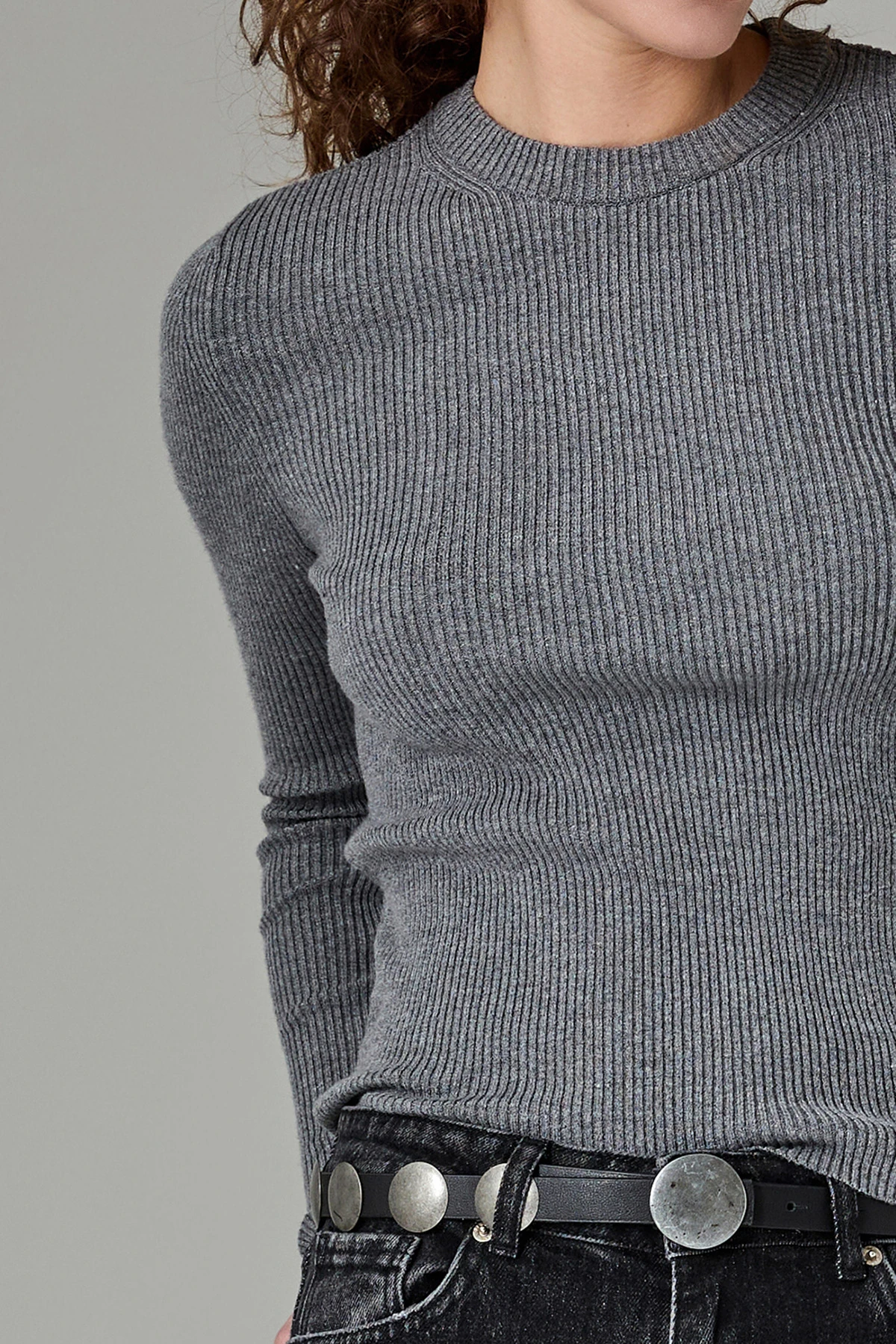 Fitilli Uzun Kol Basic Triko Kazak