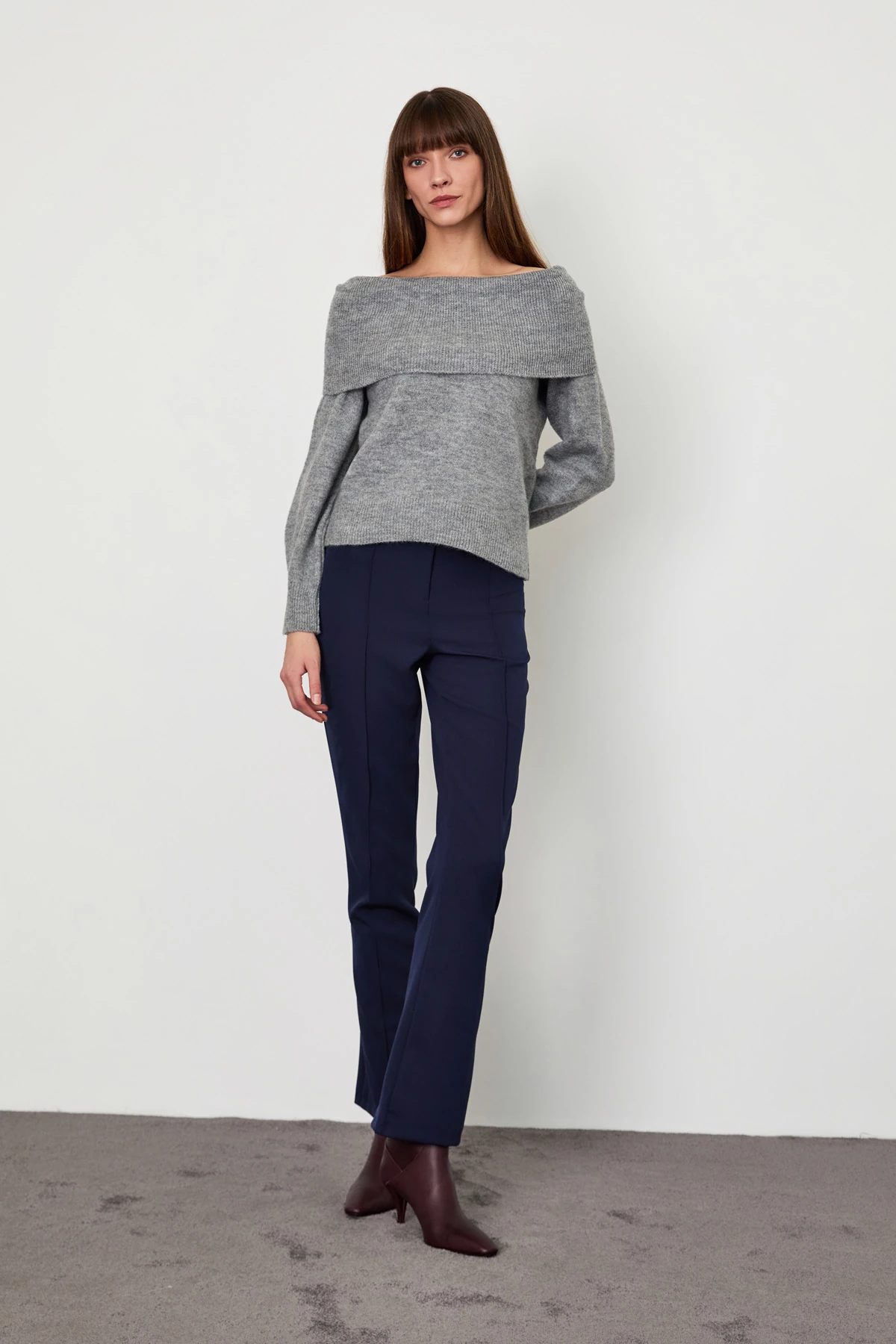 Açık Omuz Triko Kazak