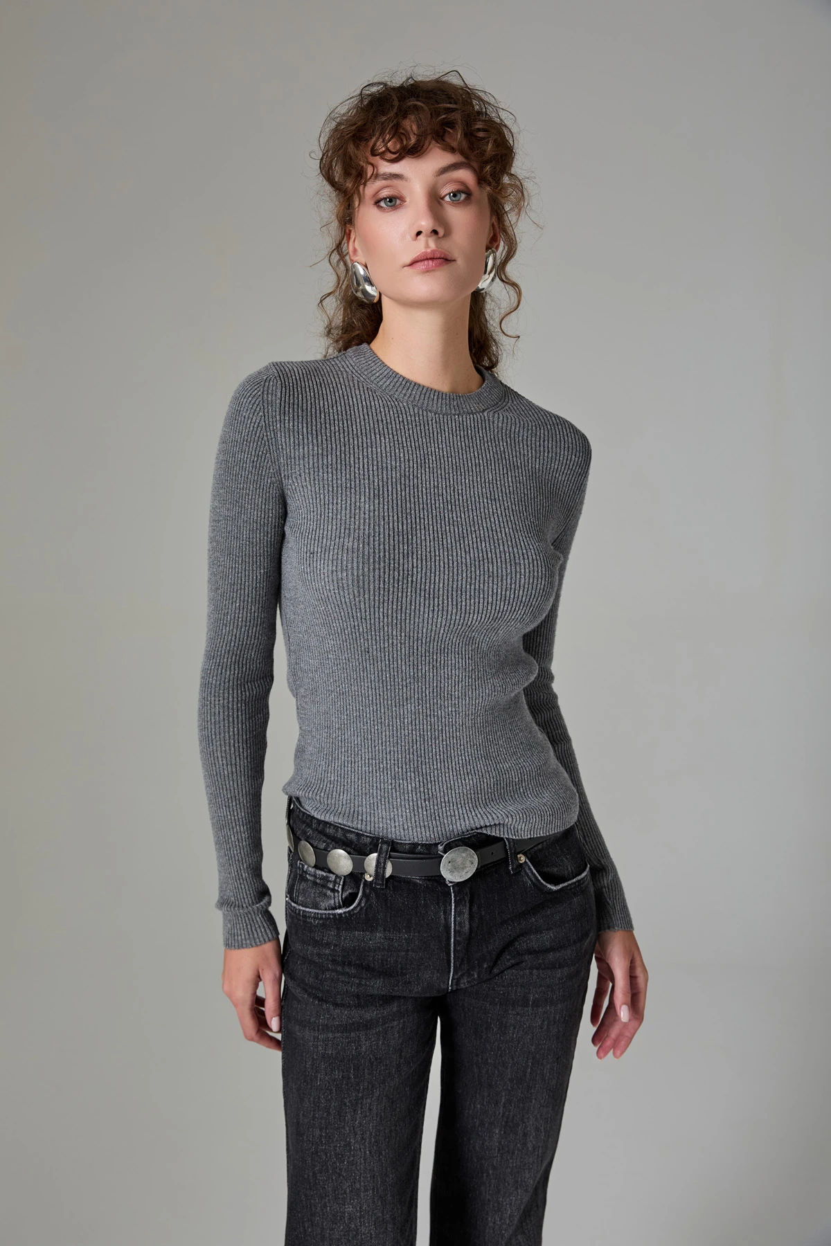 Fitilli Uzun Kol Basic Triko Kazak