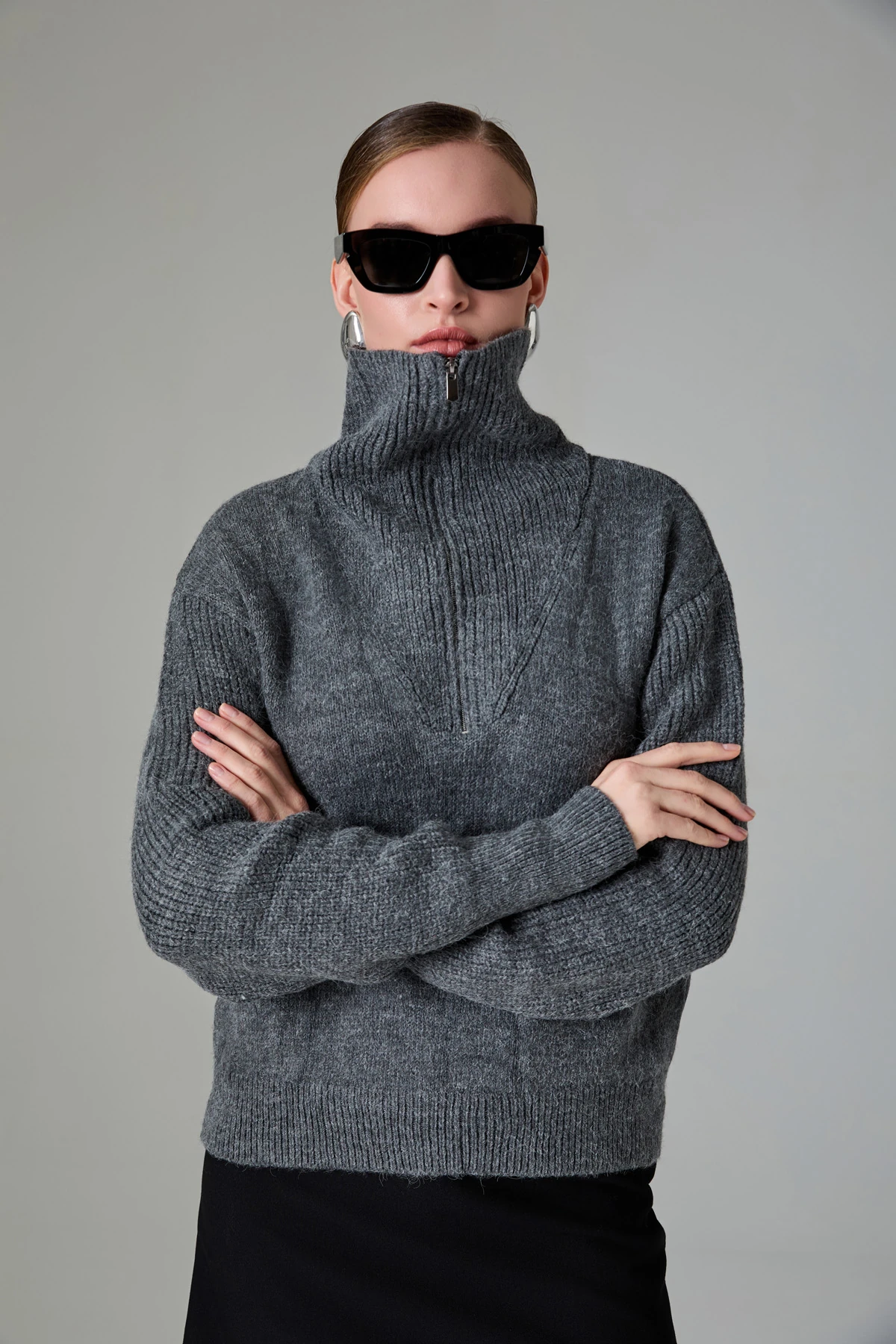 Fermuarli Triko Kazak