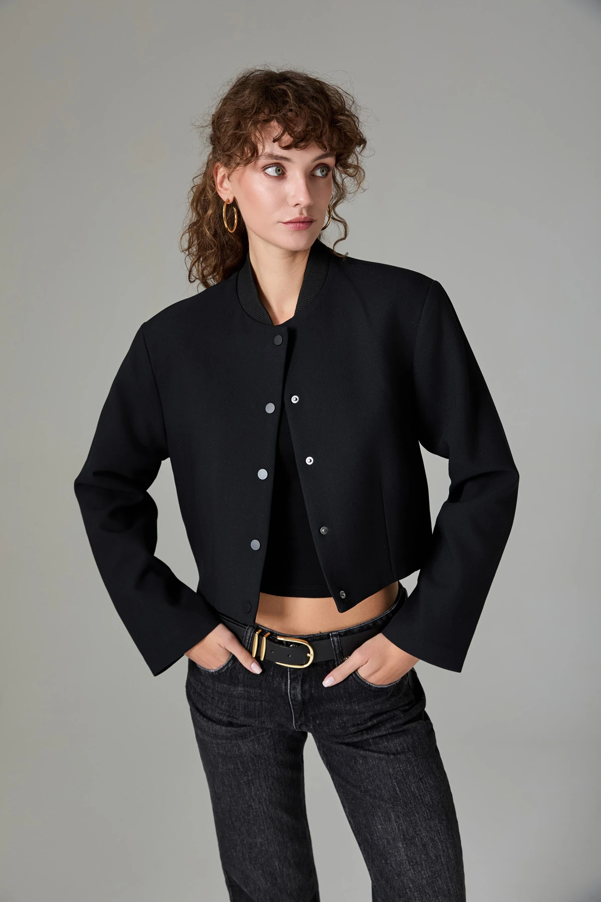 Beli Lastikli Bomber Kadin Mont