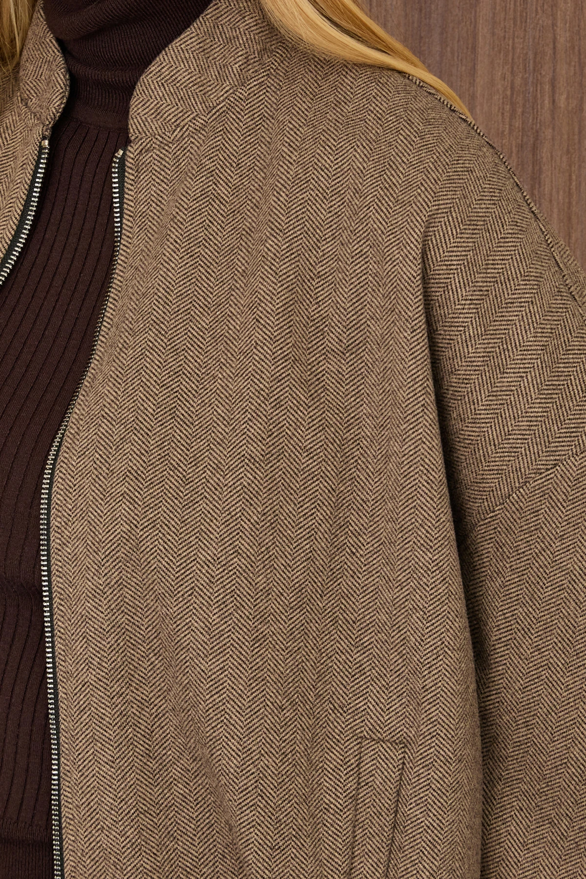 Beli Lastikli Bomber Mont