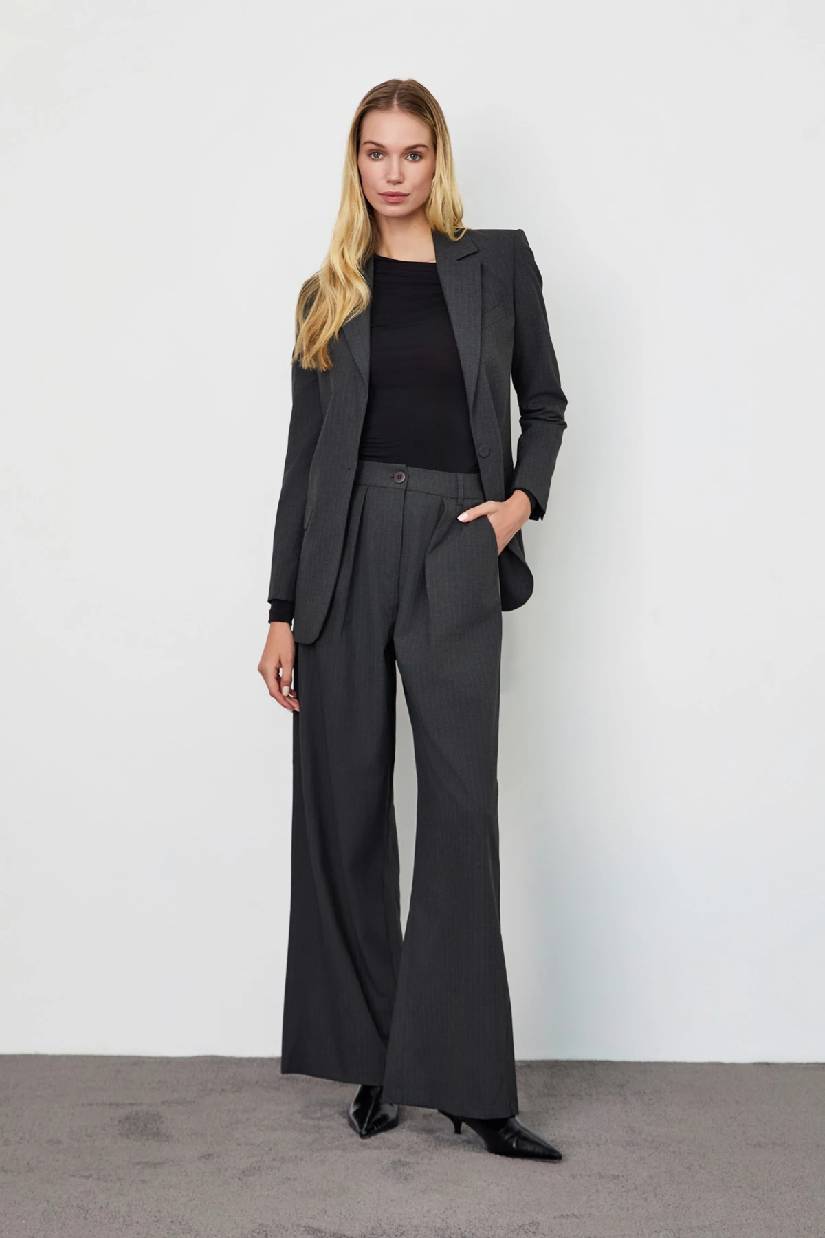 İnce Çizgili Palazzo Pantolon