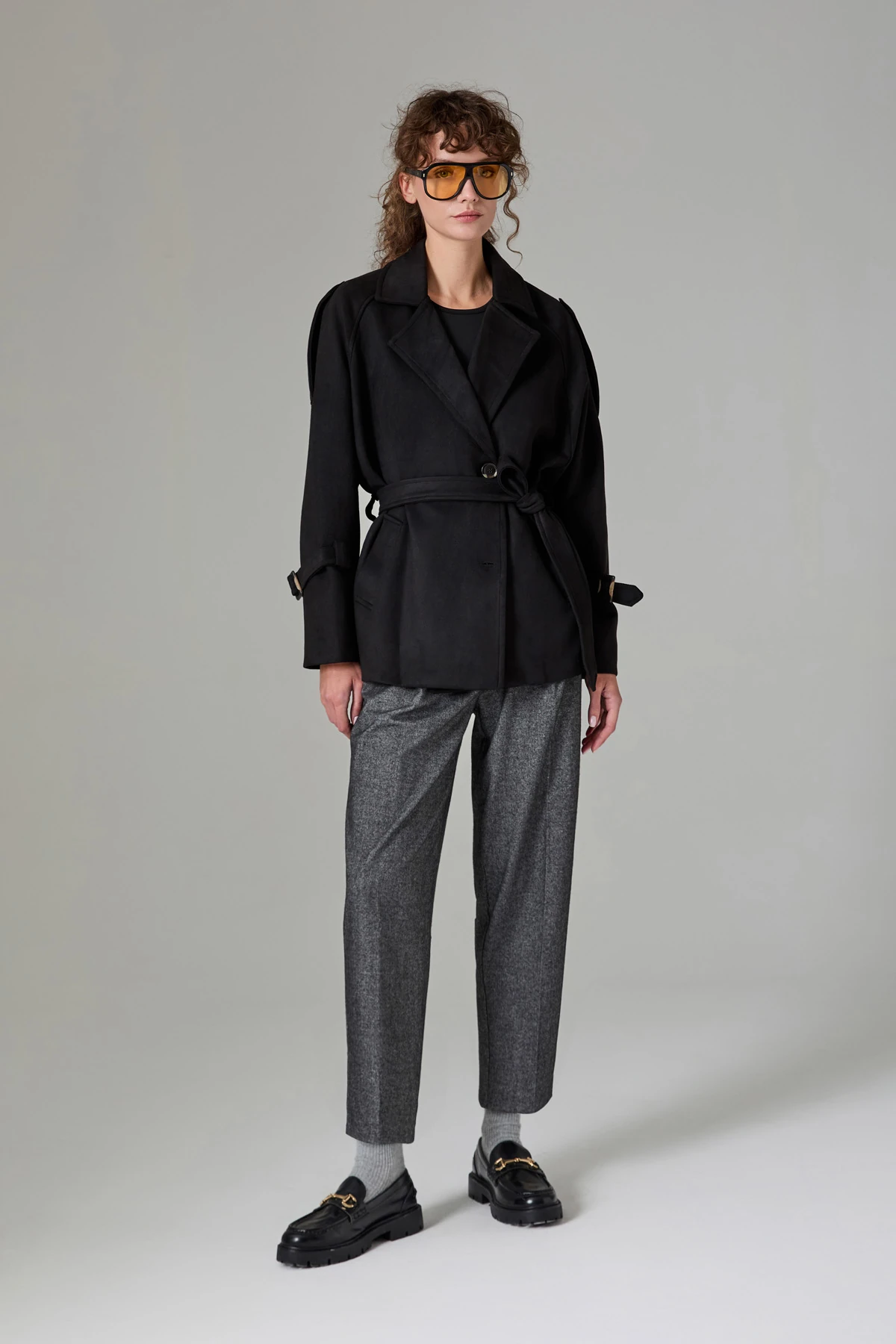 Kemerli Süet Kadin Kaban