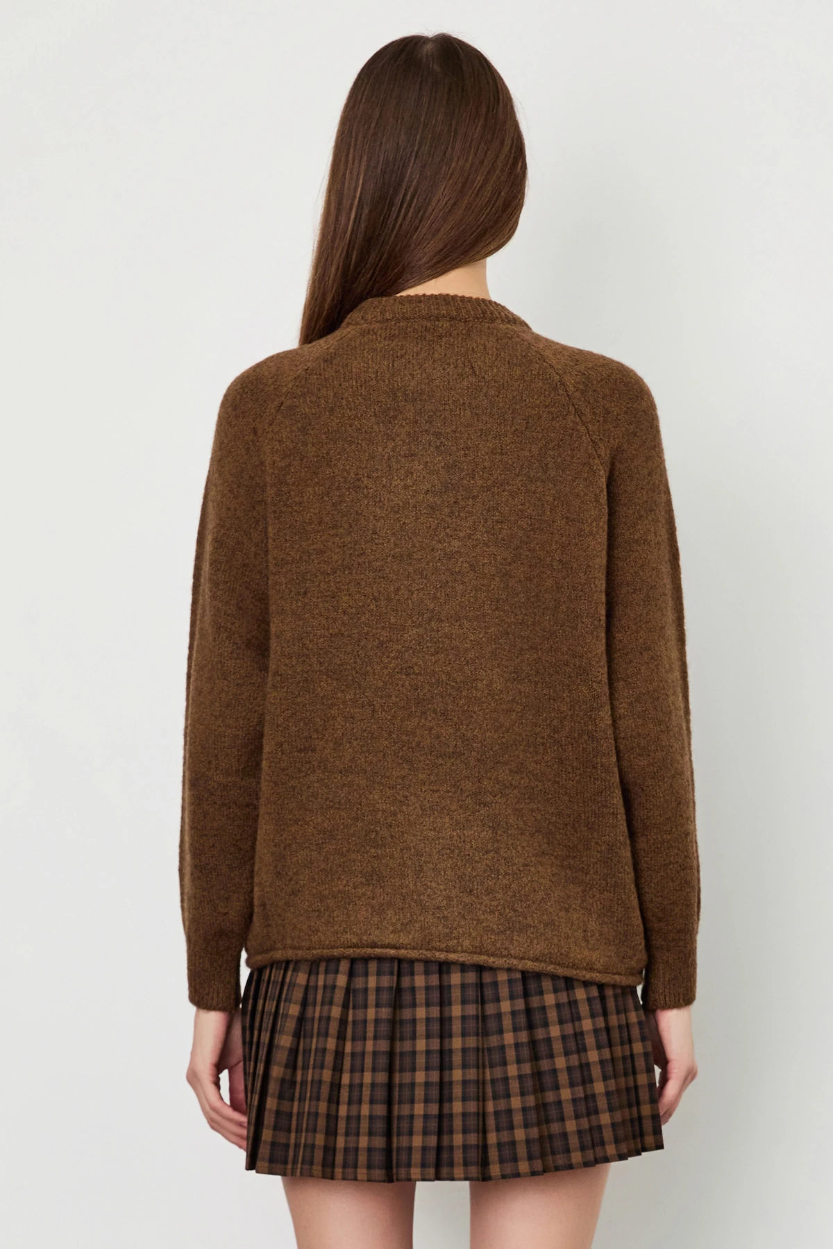 Ekose Pileli Mini Etek