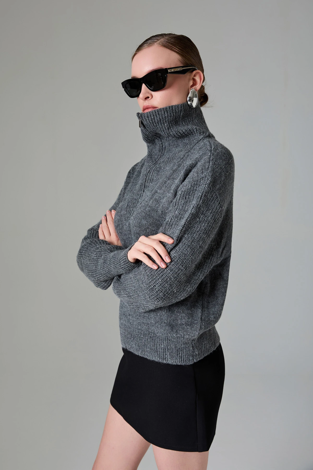 Fermuarli Triko Kazak