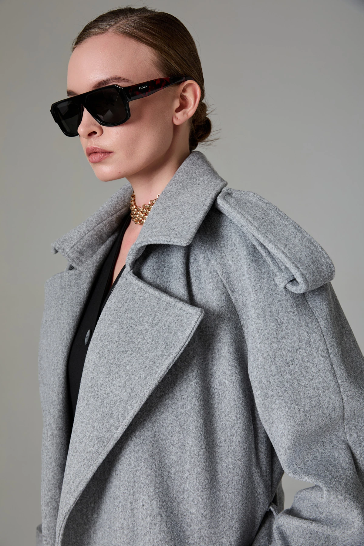 Apoletli Maxi Kaşe Kaban