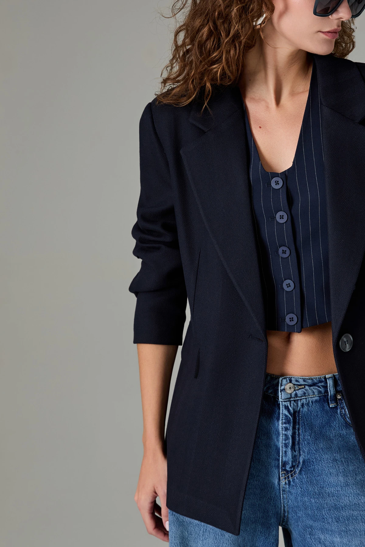 Tek Dügme Oversize Ceket