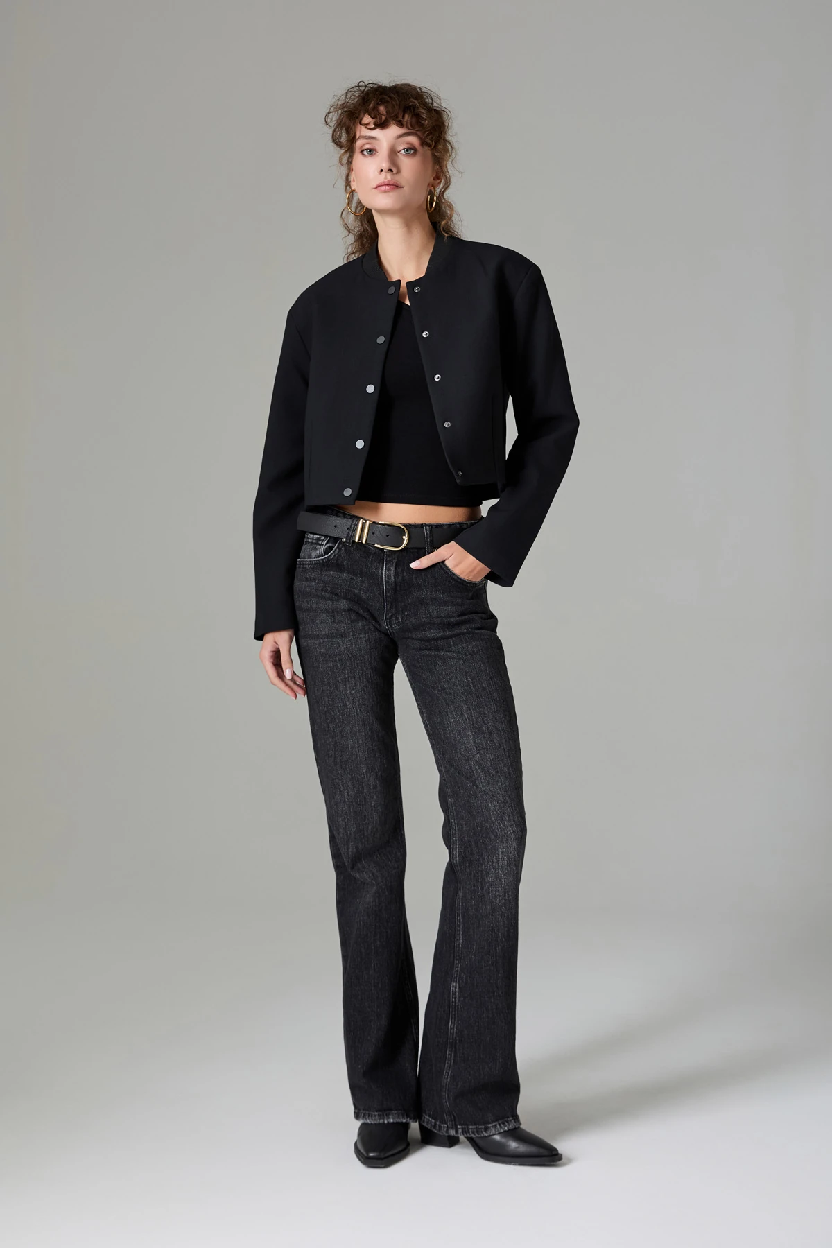 Beli Lastikli Bomber Kadin Mont