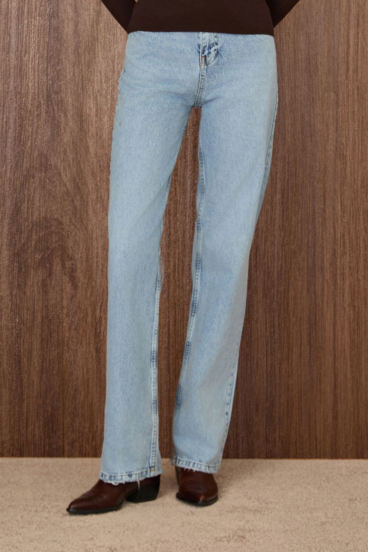 Yüksek Bel Düz Kesim Jean