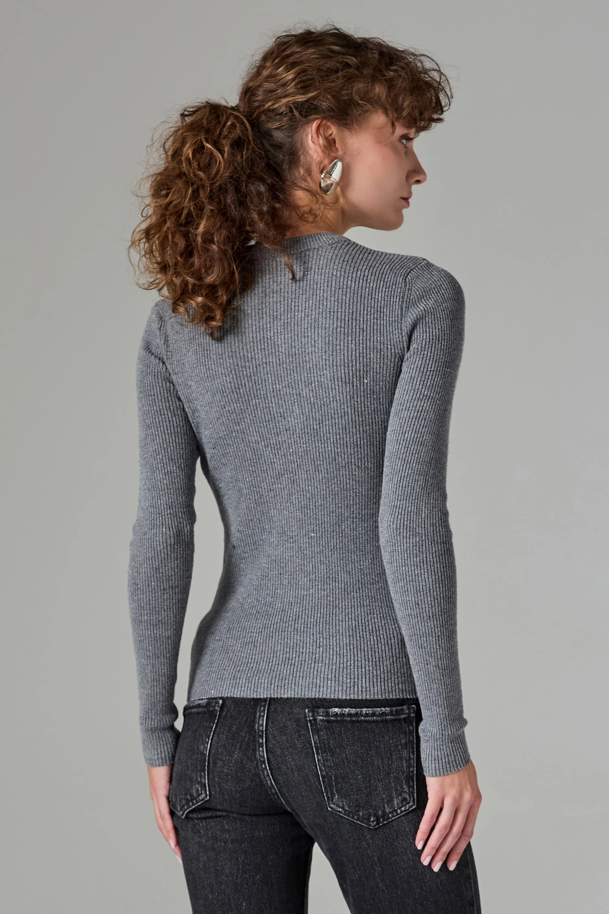 Fitilli Uzun Kol Basic Triko Kazak