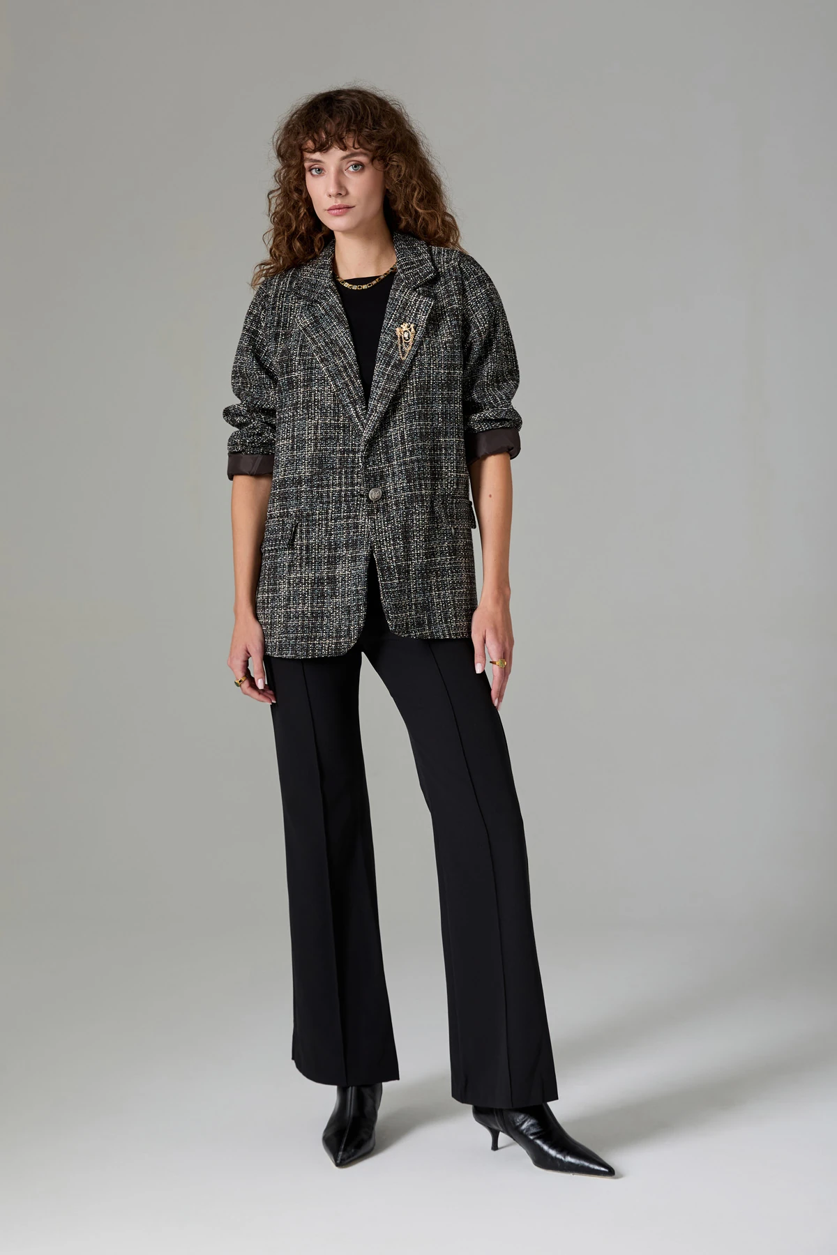 Armalı Tek Düğme Ceket