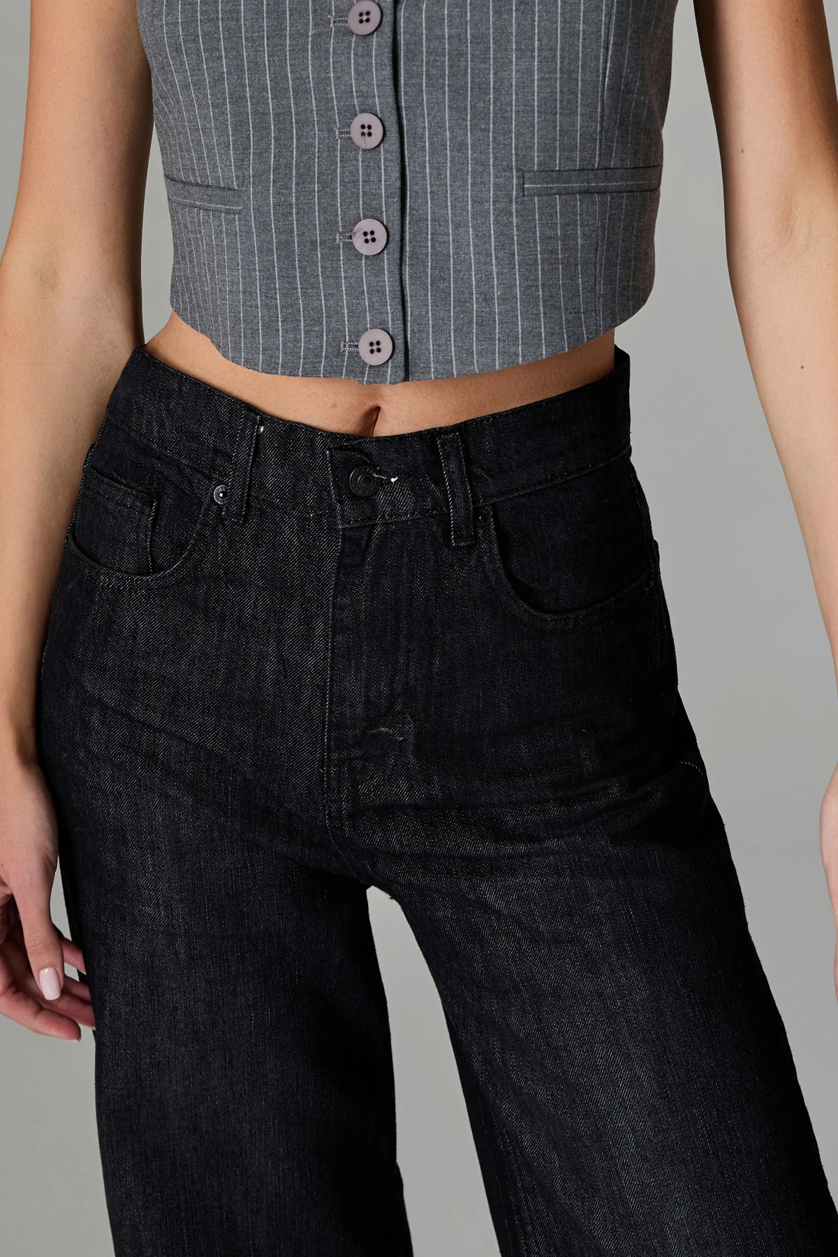 Yüksek Bel Geniş Paça Jean