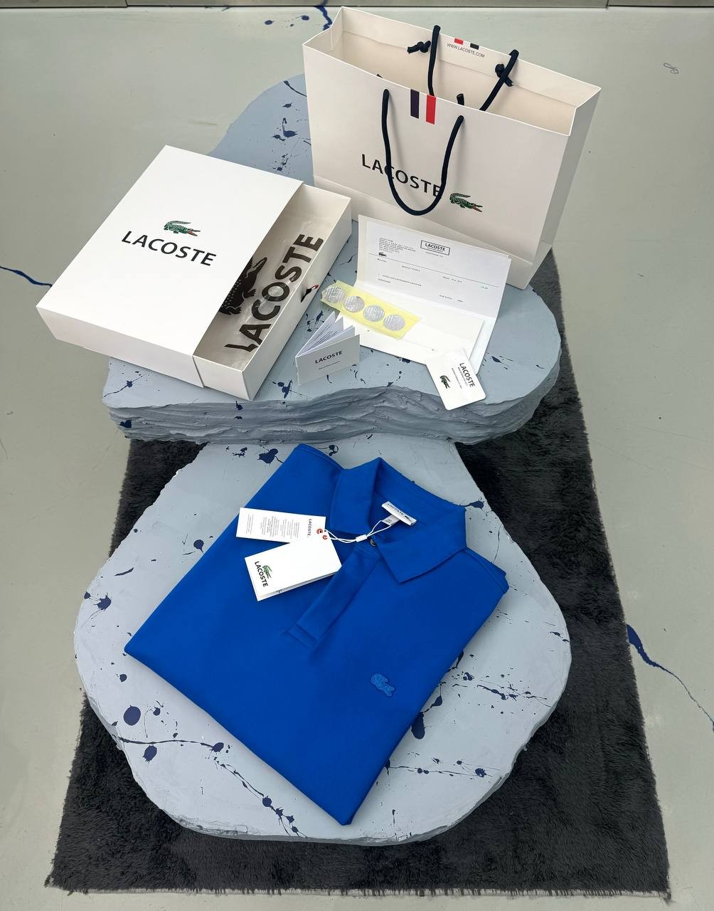 LACOSTE AMERİKAN ÇİFT TOPLAMA PİKE - MAVİ