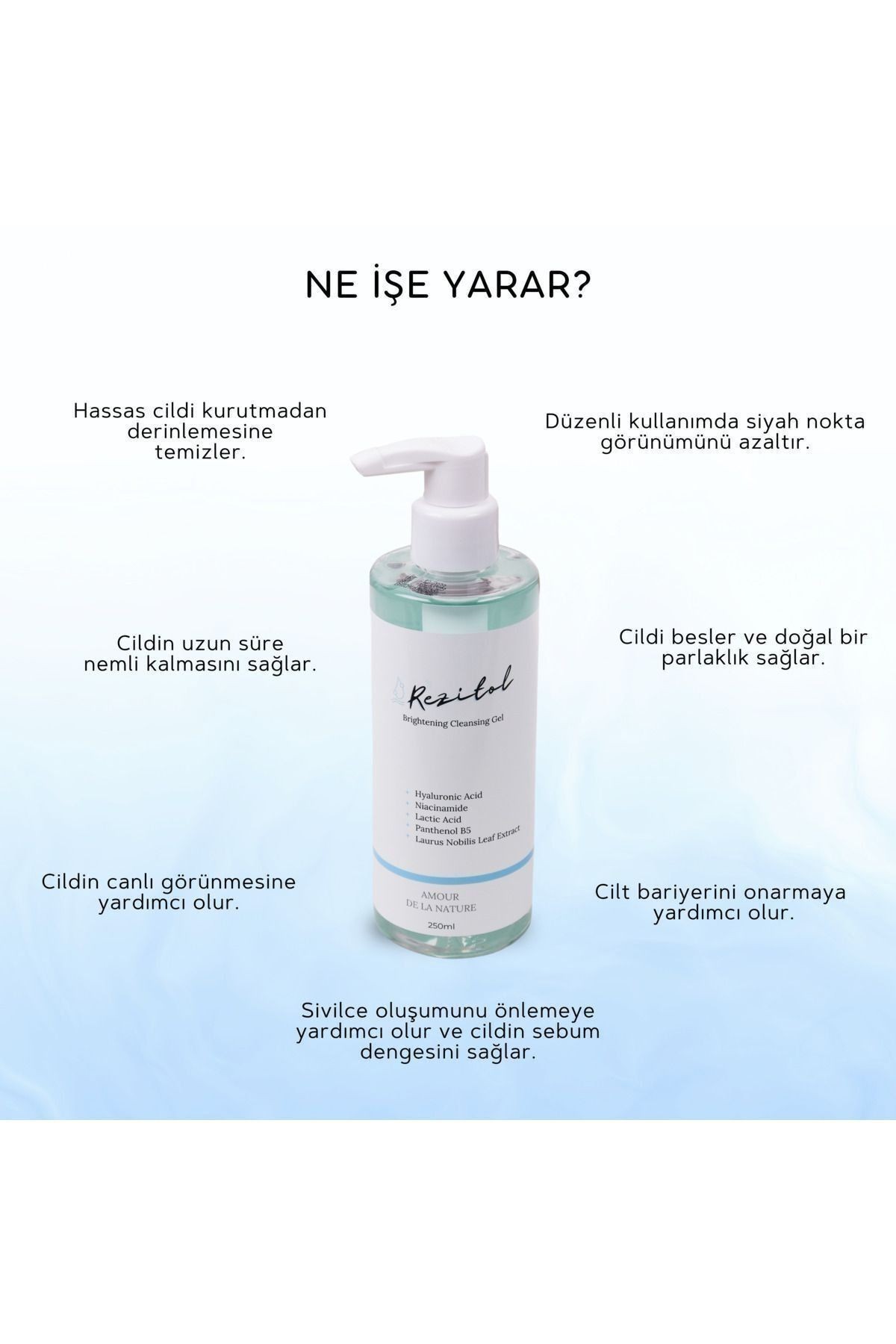 Rezitol Aydınlatıcı Akne Karşıtı Yüz Temizleme Jeli 250ml