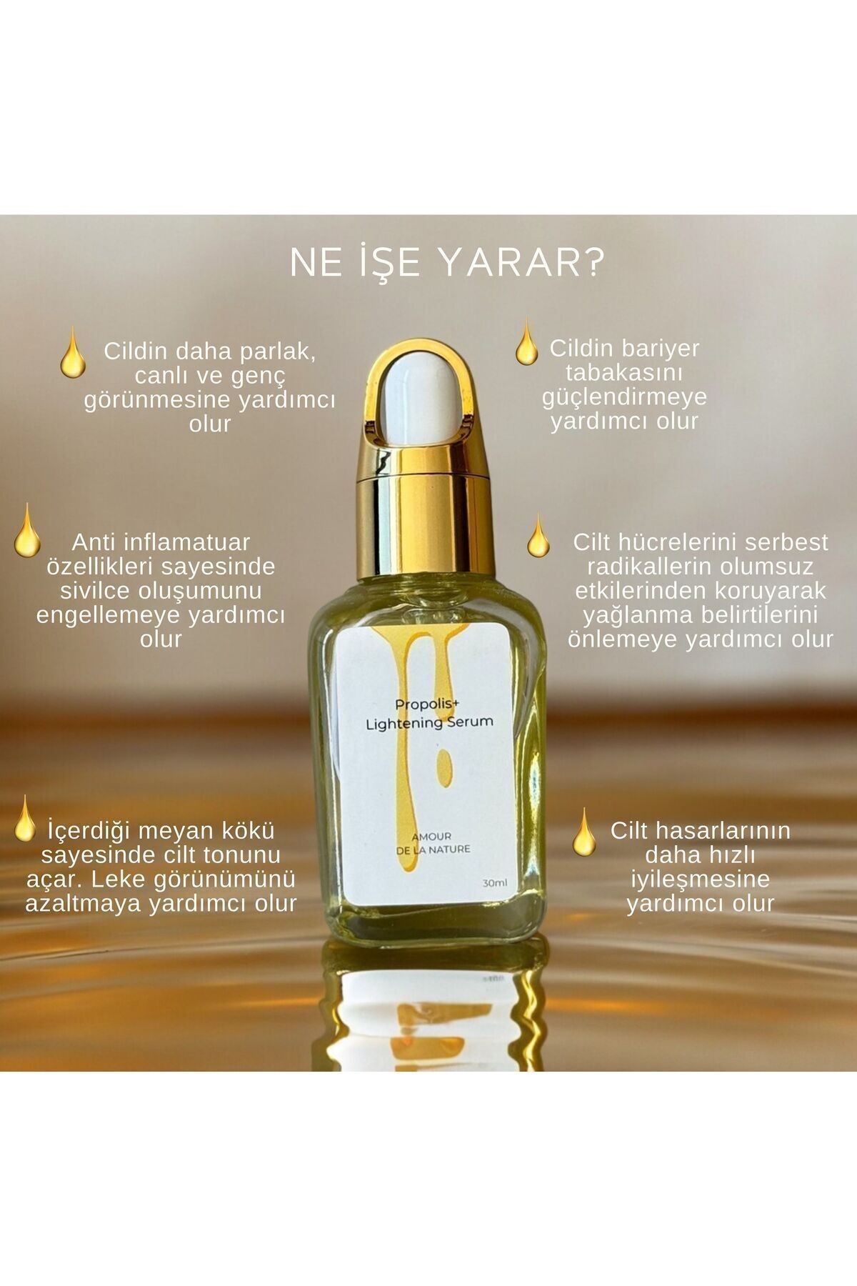 Propolis Aydınlatıcı Yüz Serumu 30ML