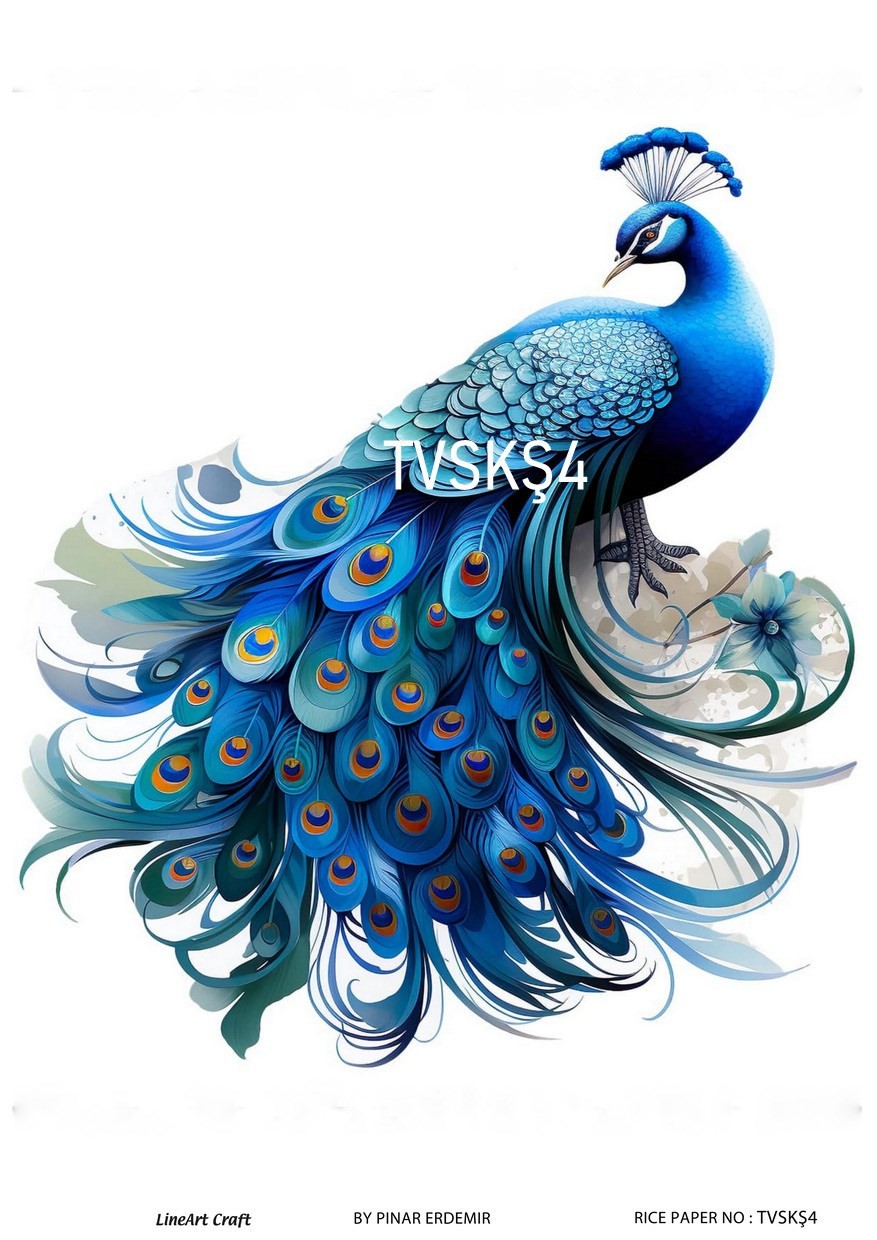 Lineart Pirinç Dekopaj Kağıdı TVSKŞ4 TAVUSKUŞU