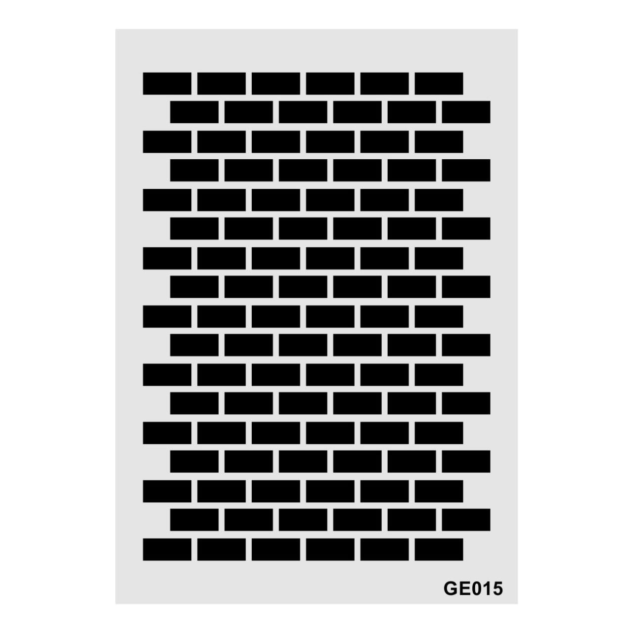 Stencil Tasarım Ge015 Tuğla Duvar Ahşap Cam Boyama Deseni