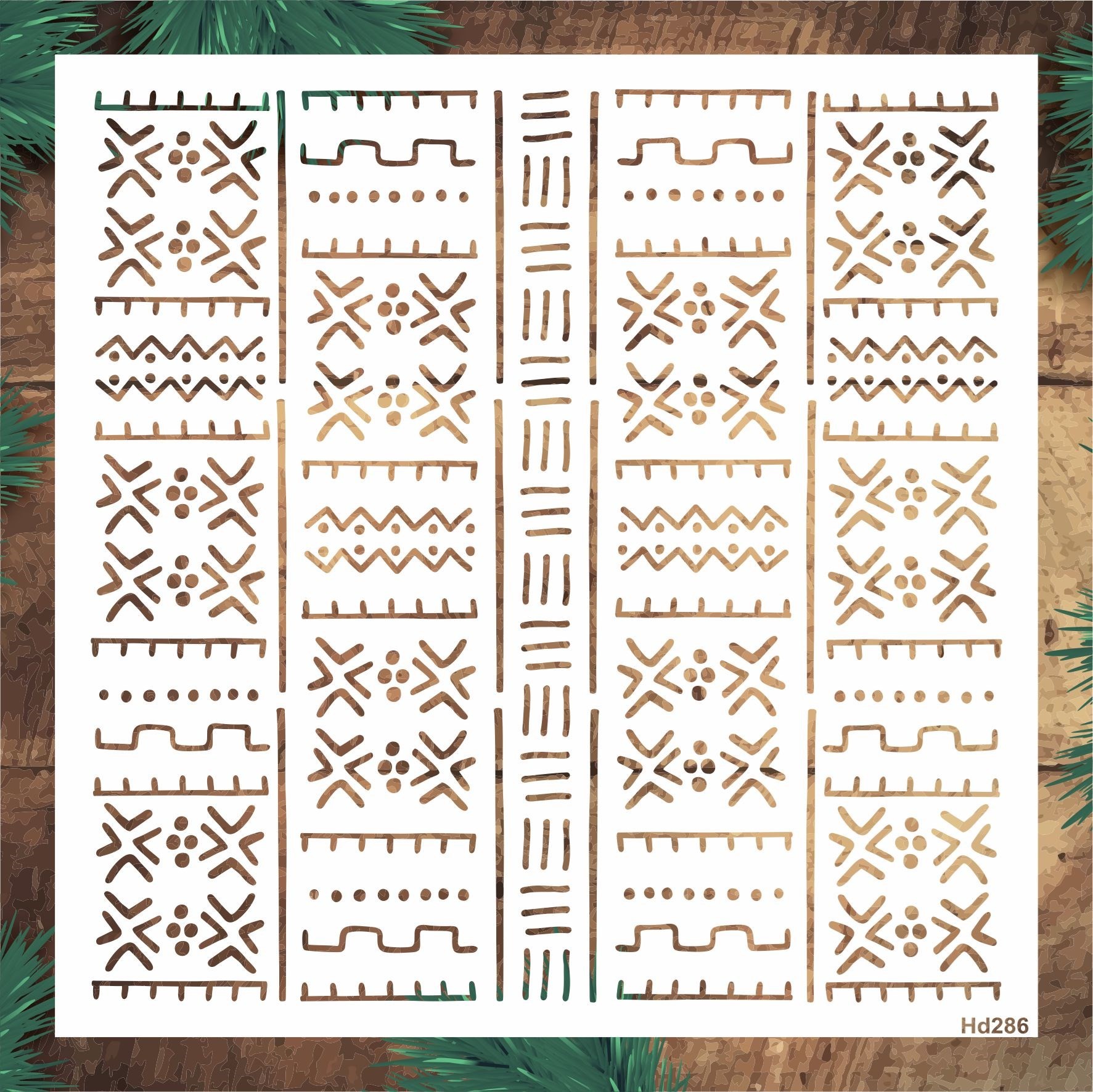 Stencil Tasarım HD286- Dekoratif Duvar, Eşya, Fayans,kumaş Boyama Şablonları