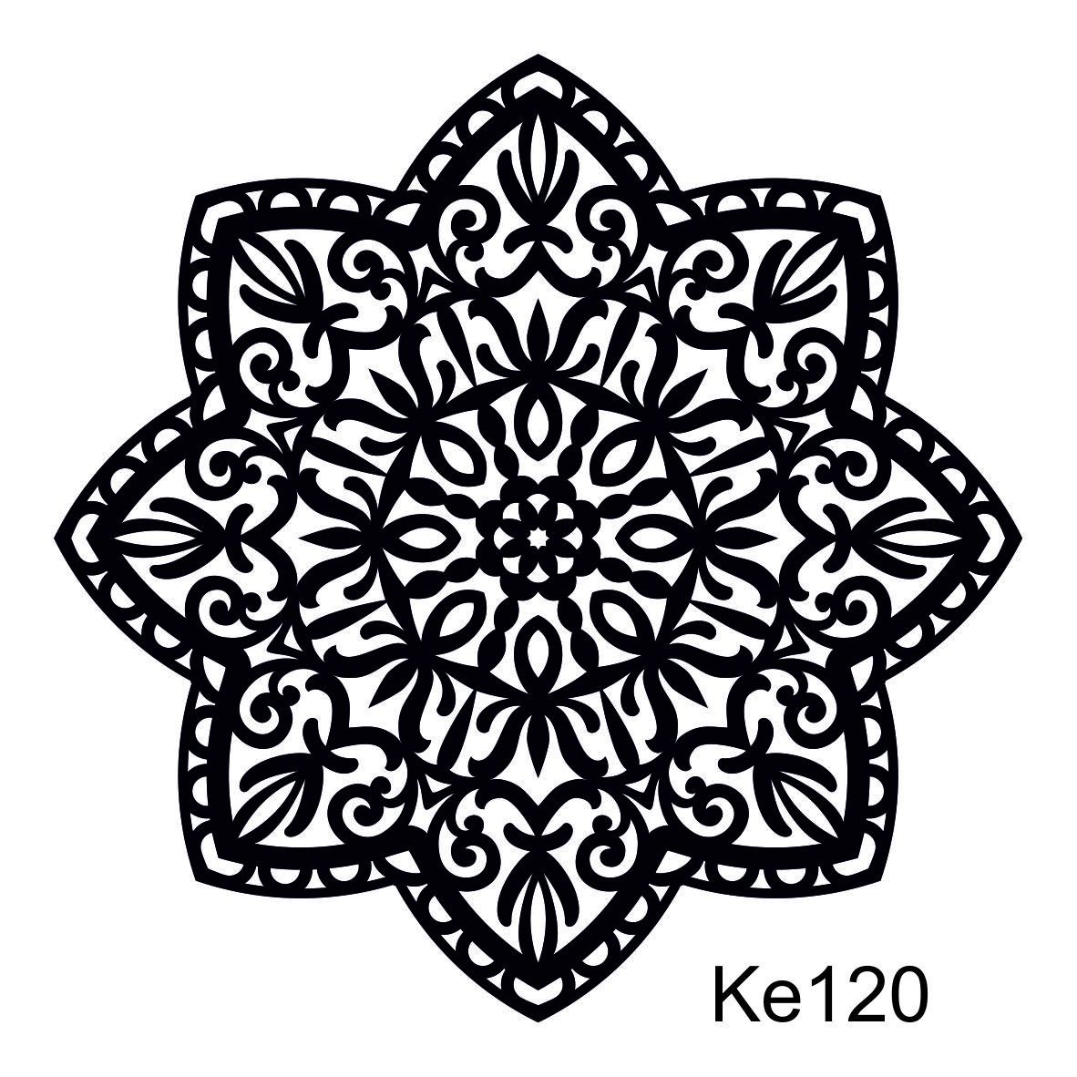 Stencil Tasarım Ke120 Kenarlıksız Mandala Boyama Şablonu Duvar Ahşap Cam Boyama Deseni