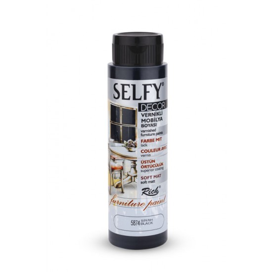 SELFY DECOR VERNİKLİ BOYA 500ML SİYAH-5874
