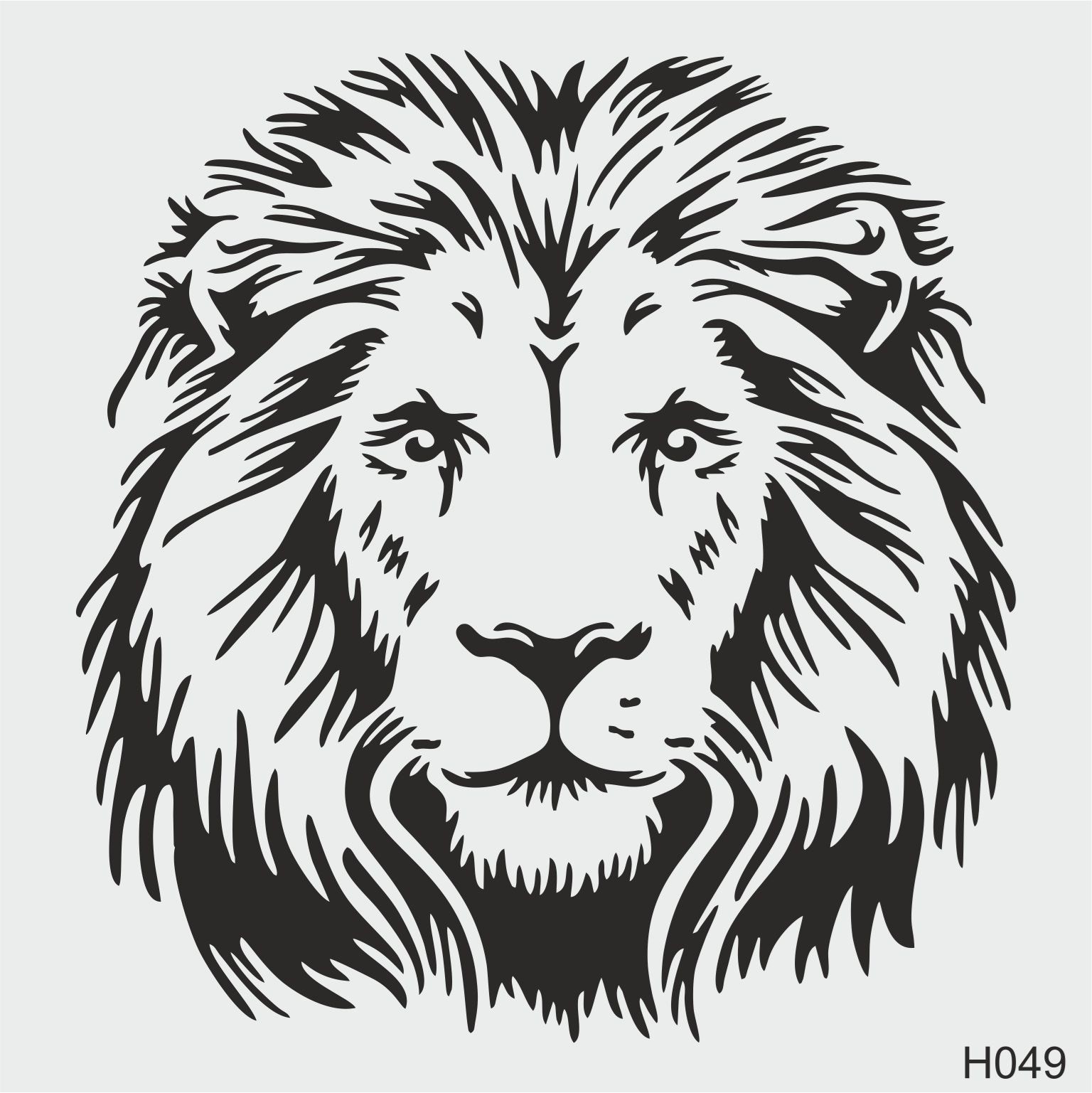 Stencil Tasarım  H049 Aslan Duvar Ahşap Boyama Desen Kalıbı Duvar Ahşap Cam Boyama Deseni