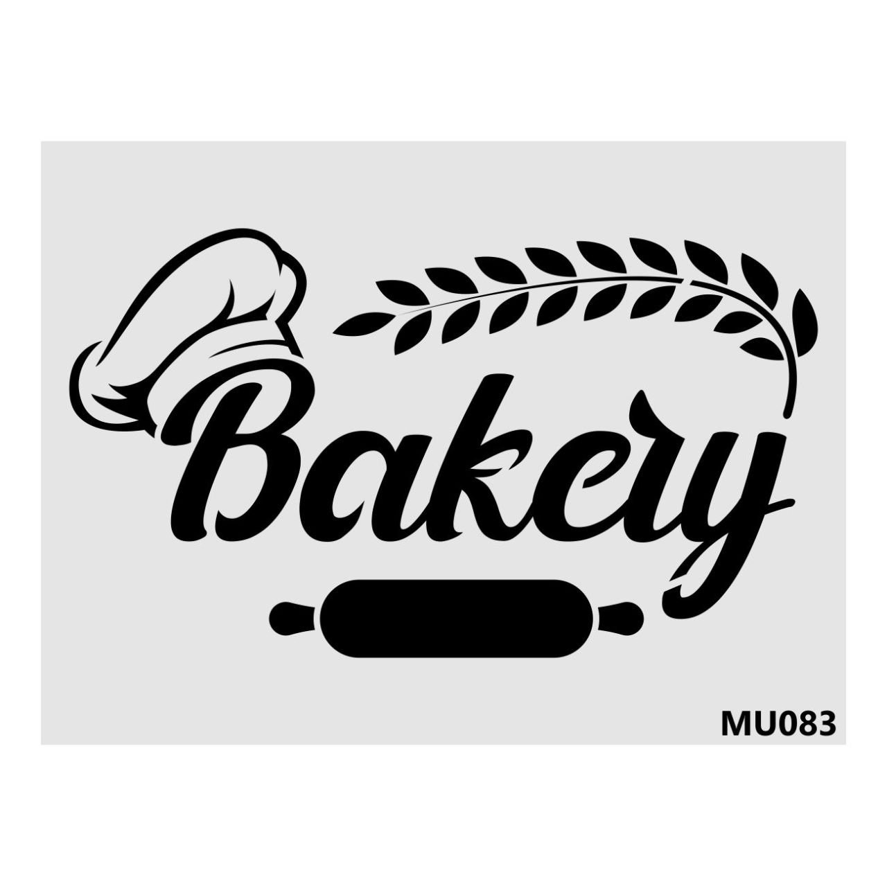 Stencil Tasarım Mu083 Bakery Duvar Ahşap Cam Boyama Deseni