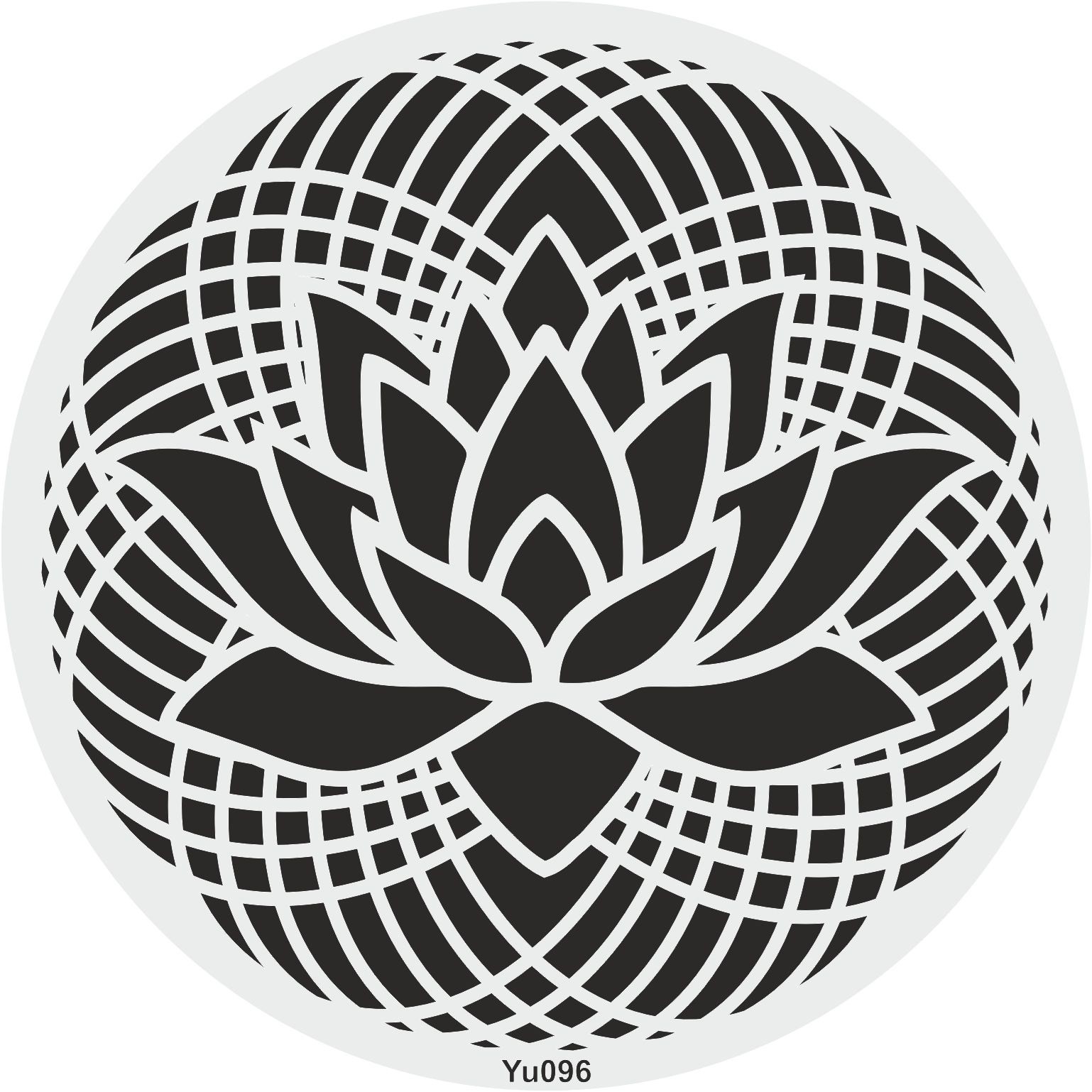 Stencil Tasarım YU096 Lotus Duvar Ahşap Cam Kumaş Boyama Şablonu