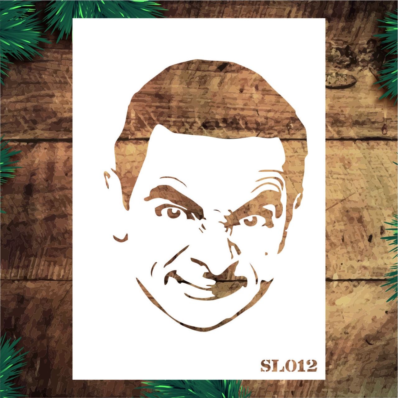 Stencil Tasarım Sl012 Mr. Bean Duvar Ahşap Cam Boyama Deseni